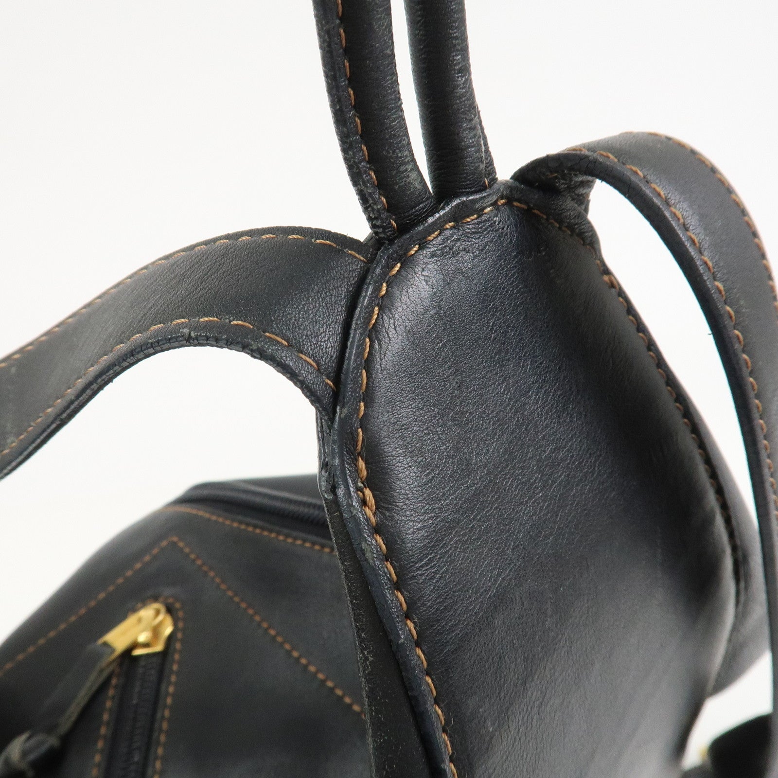 LOEWE Anton Anagram Leather Backpack Shoulder Bag Black