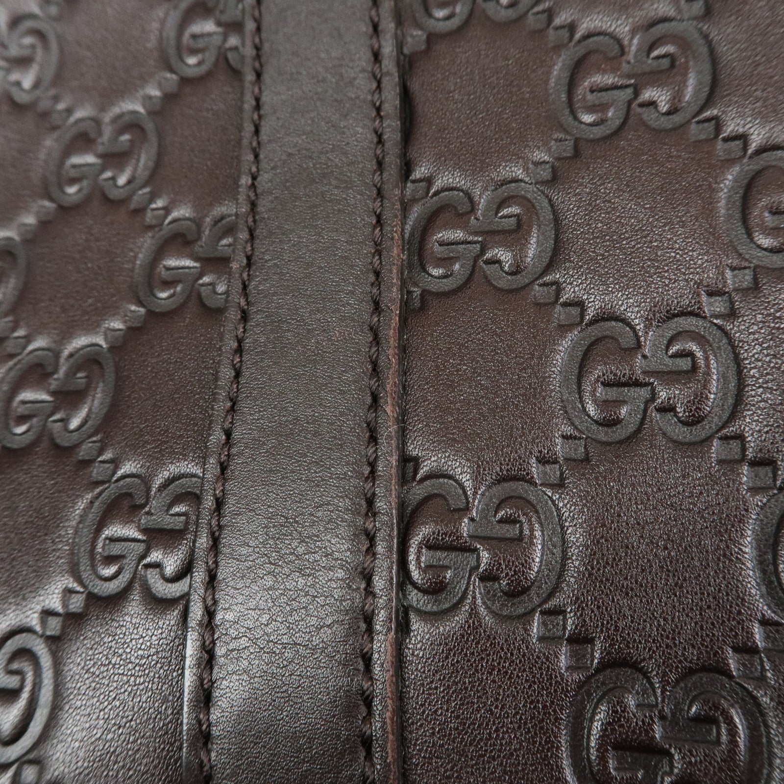 GUCCI GG Twins Guccissima Leather Tote Bag Dark Brown 232956