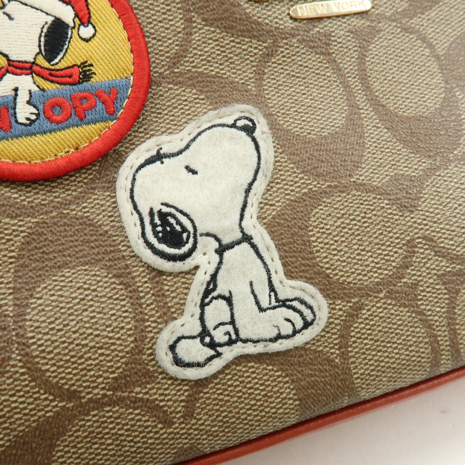 COACH PEANUTS Teri Signature PVC Leather Shoulder Crossbody Bag