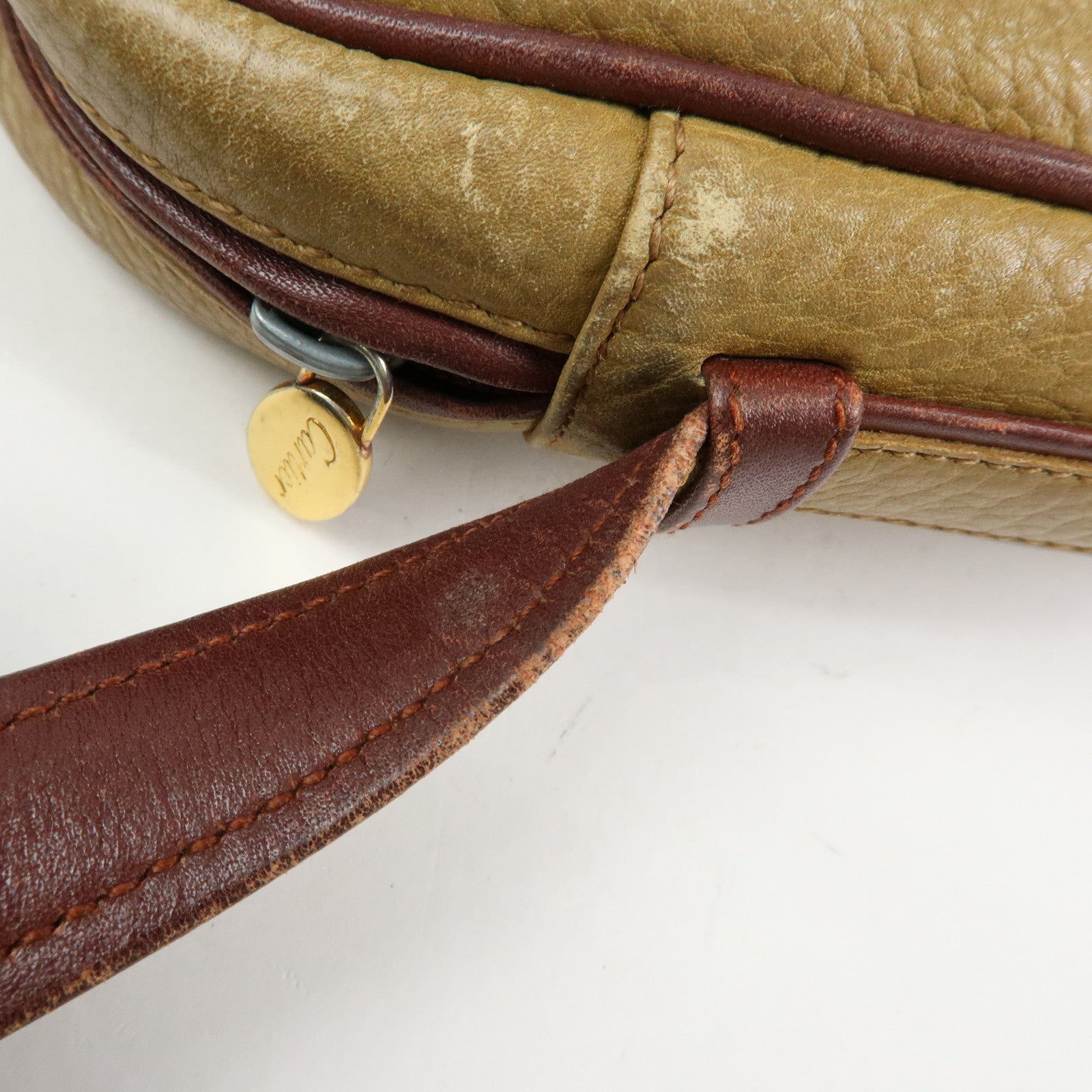 Cartier Must de Cartier Leather Shoulder Bag Crossbody Bag Beige