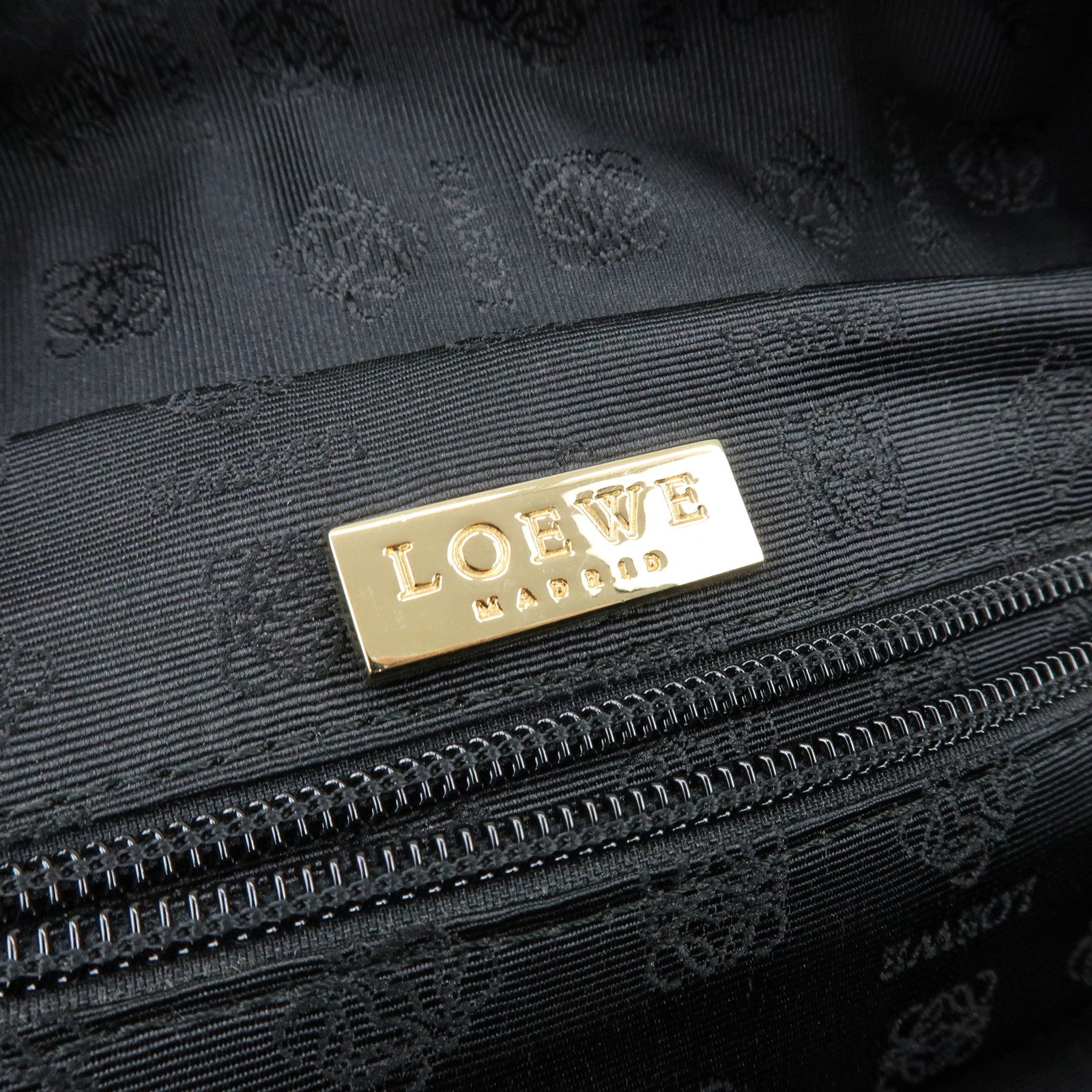 LOEWE Anagram Nappa Leather Hand Bag Tote Bag Black