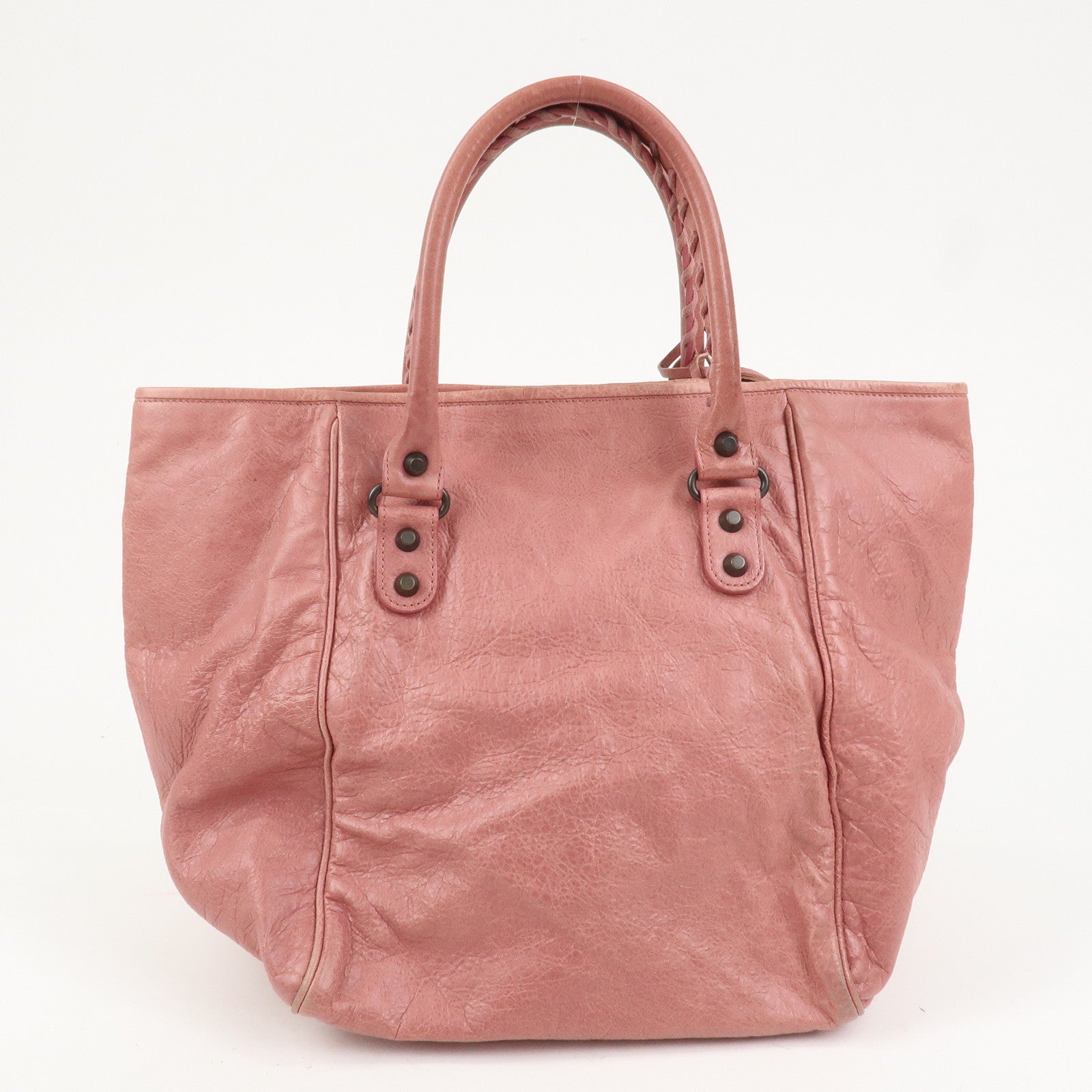 BALENCIAGA The Sunday Leather Tote Bag Hand Bag Pink 228750
