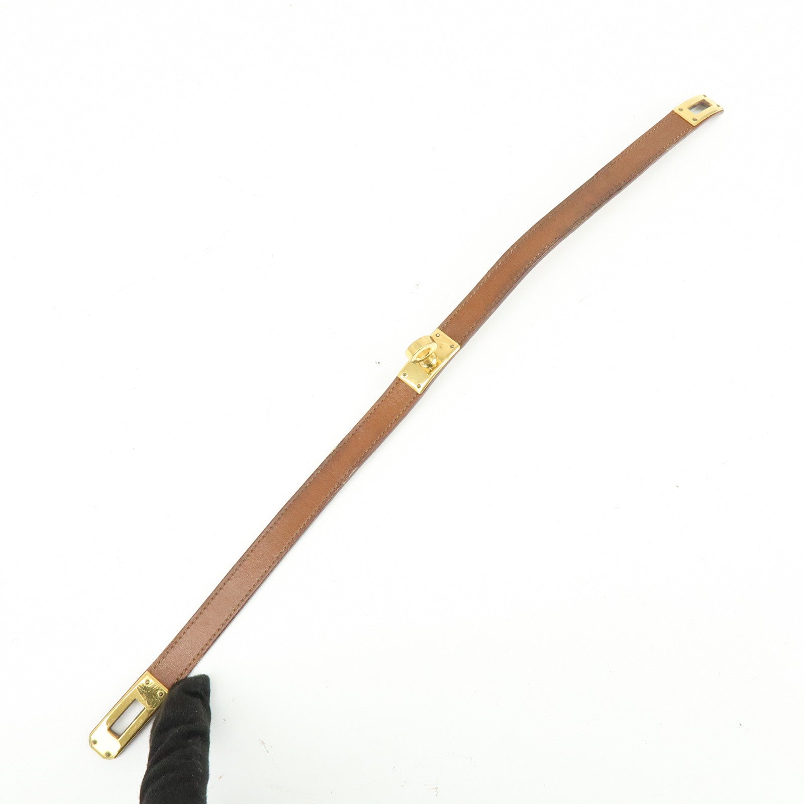 HERMES Vaux Swift Mini Kelly Double Tour Bracelet Brown