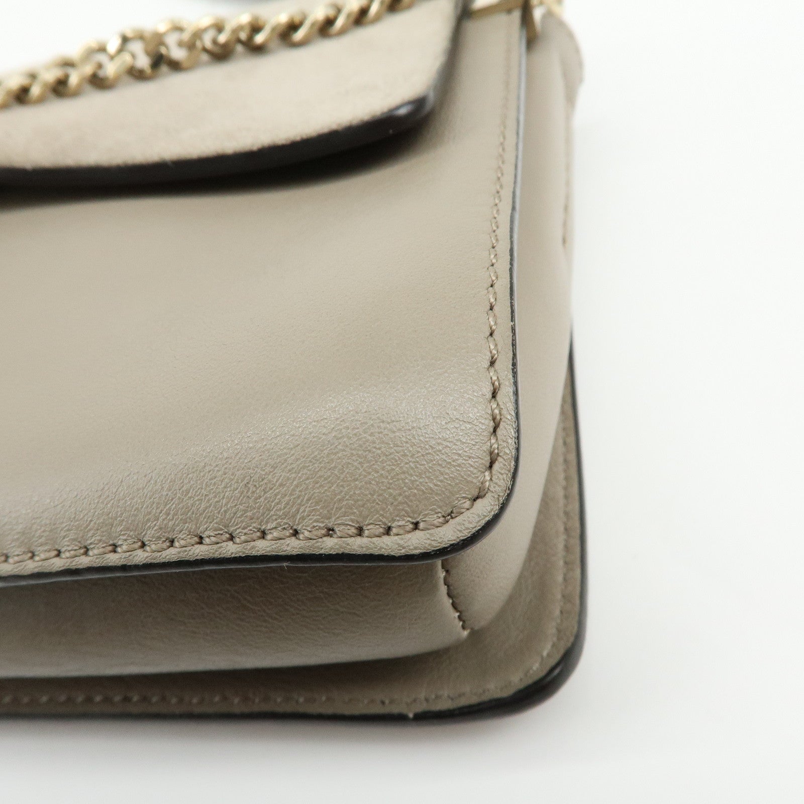 Chloe Faye Suede Leather Shoulder Bag Crossbody Bag Greige