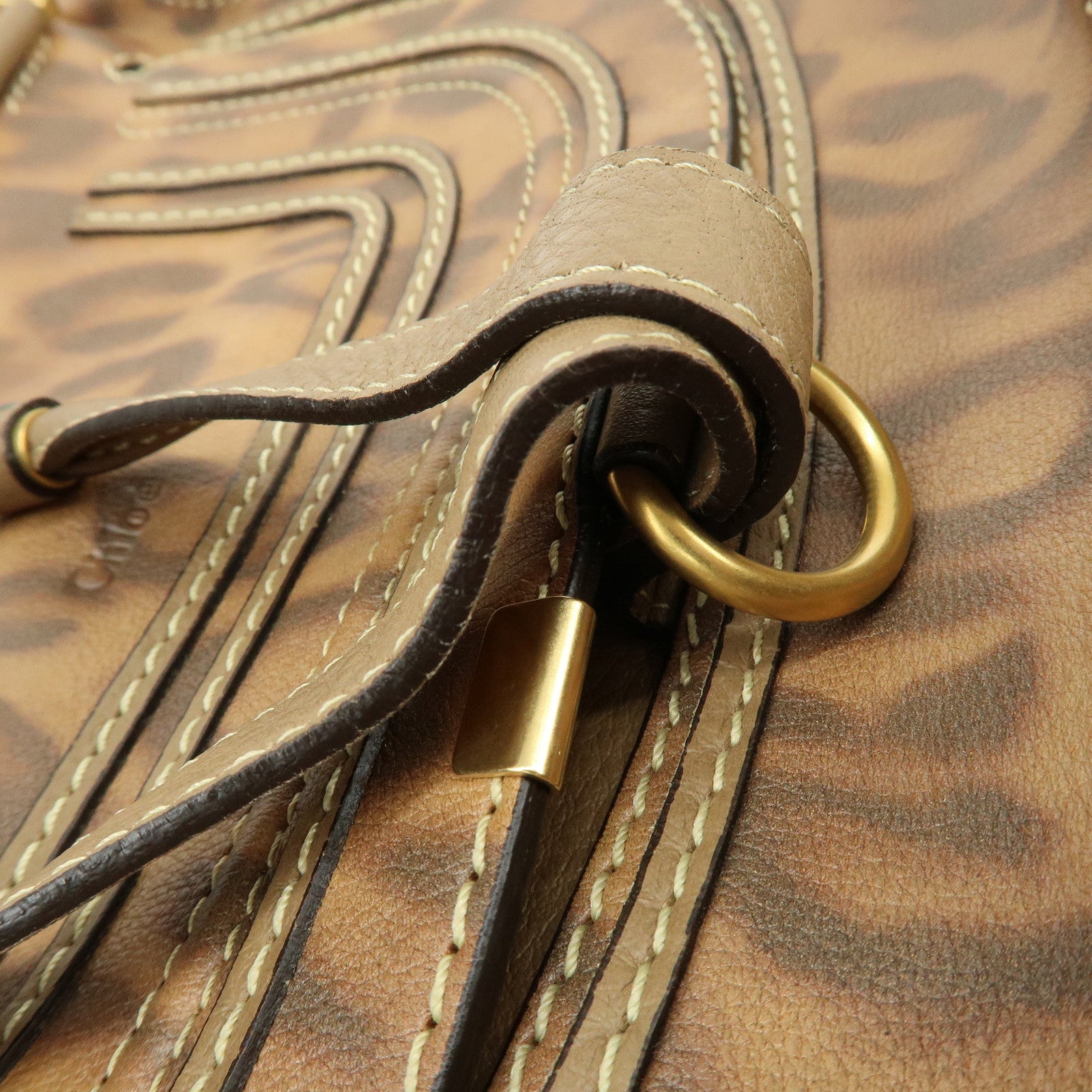 Chloe Marcie Leather Hand Bag Leopard Brown Limited Edition