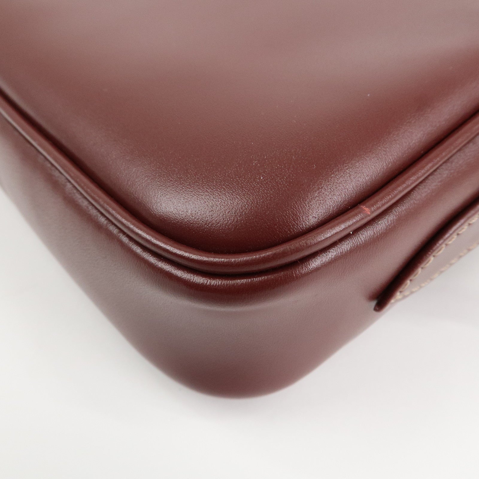 Cartier Must Line Calf Leather Shoulder Bag Burgundy