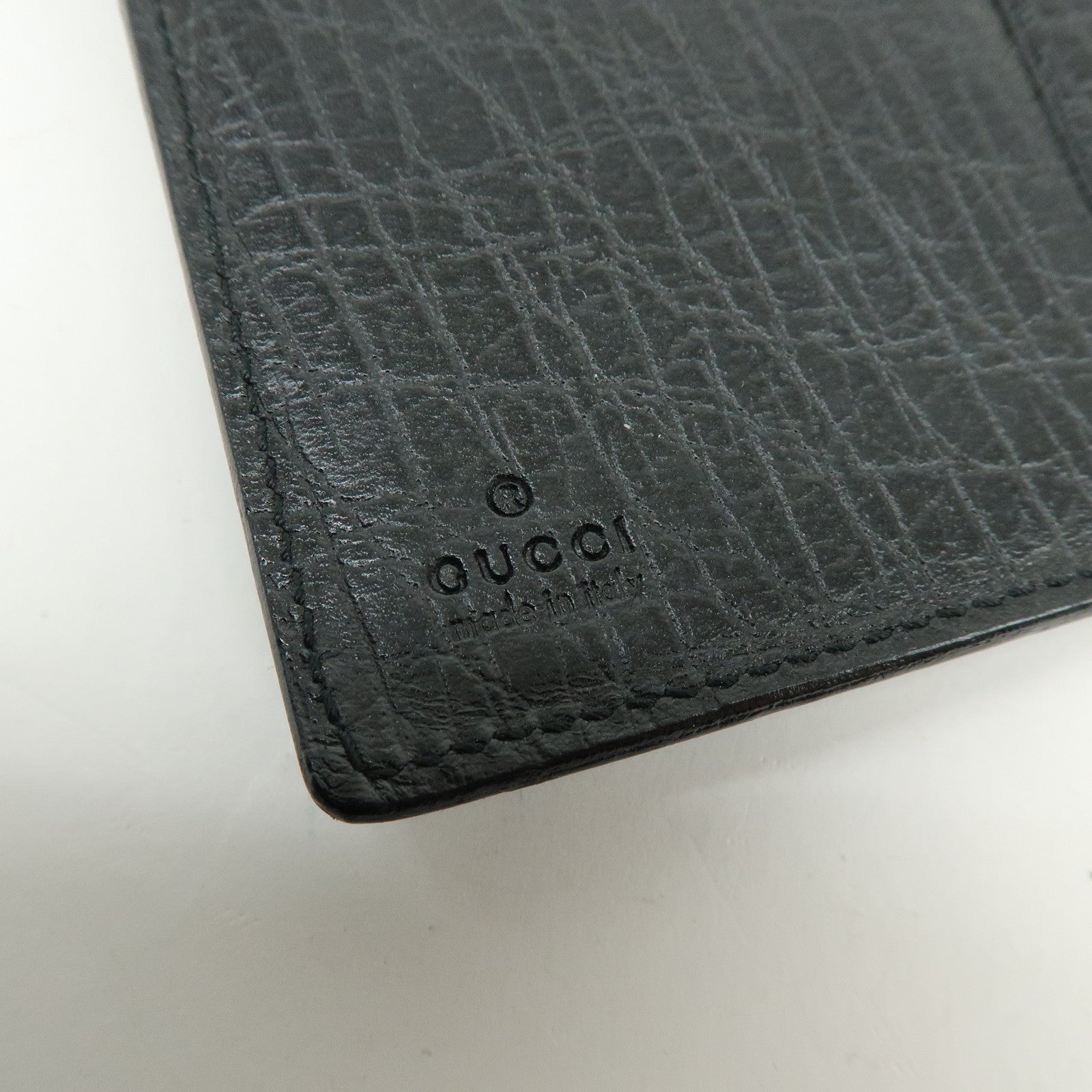 GUCCI Horsebit 1955 Embossed Leather Long Wallet Black 101602