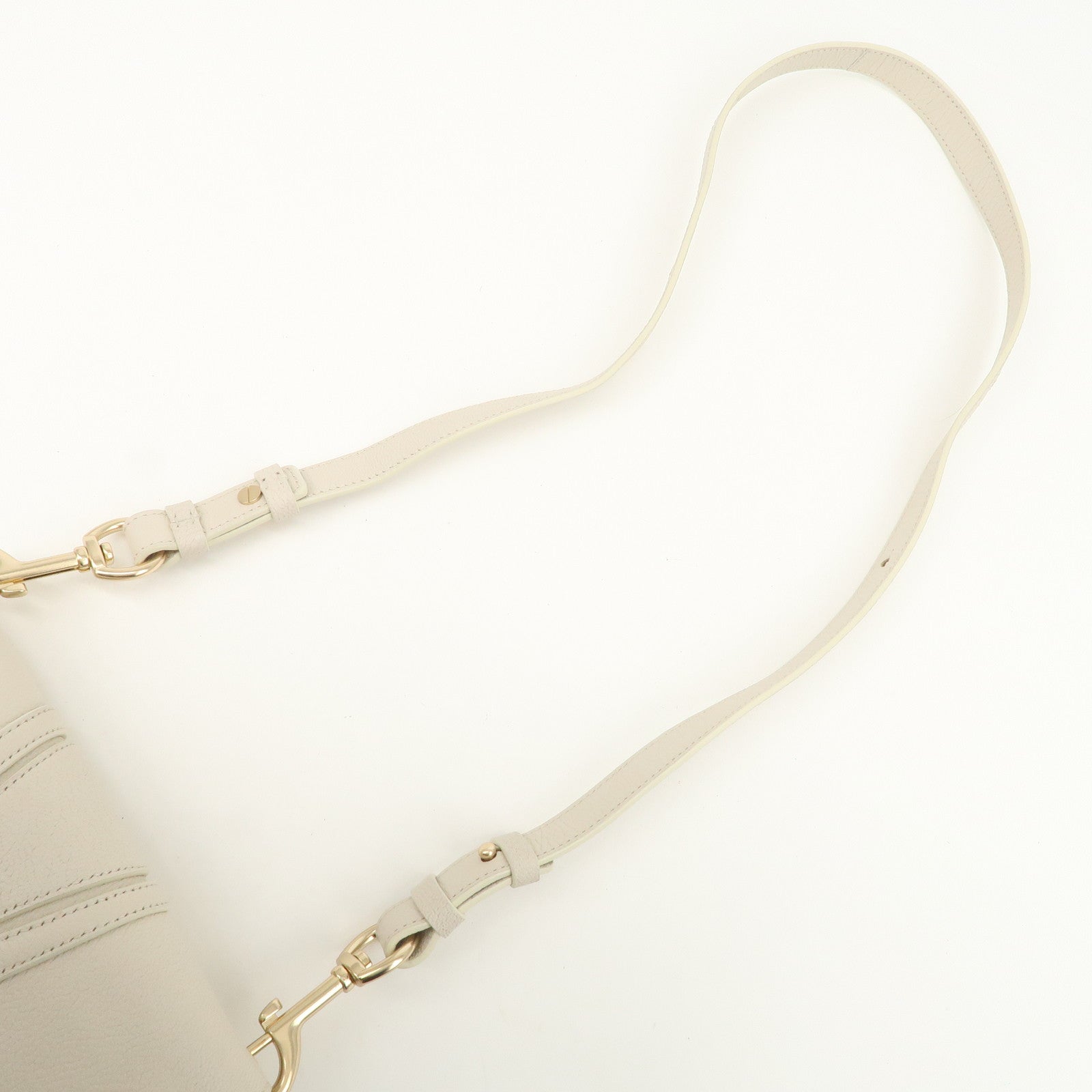 Chole See by Chloé Hana Leather Shoulder Bag Ivory Gold