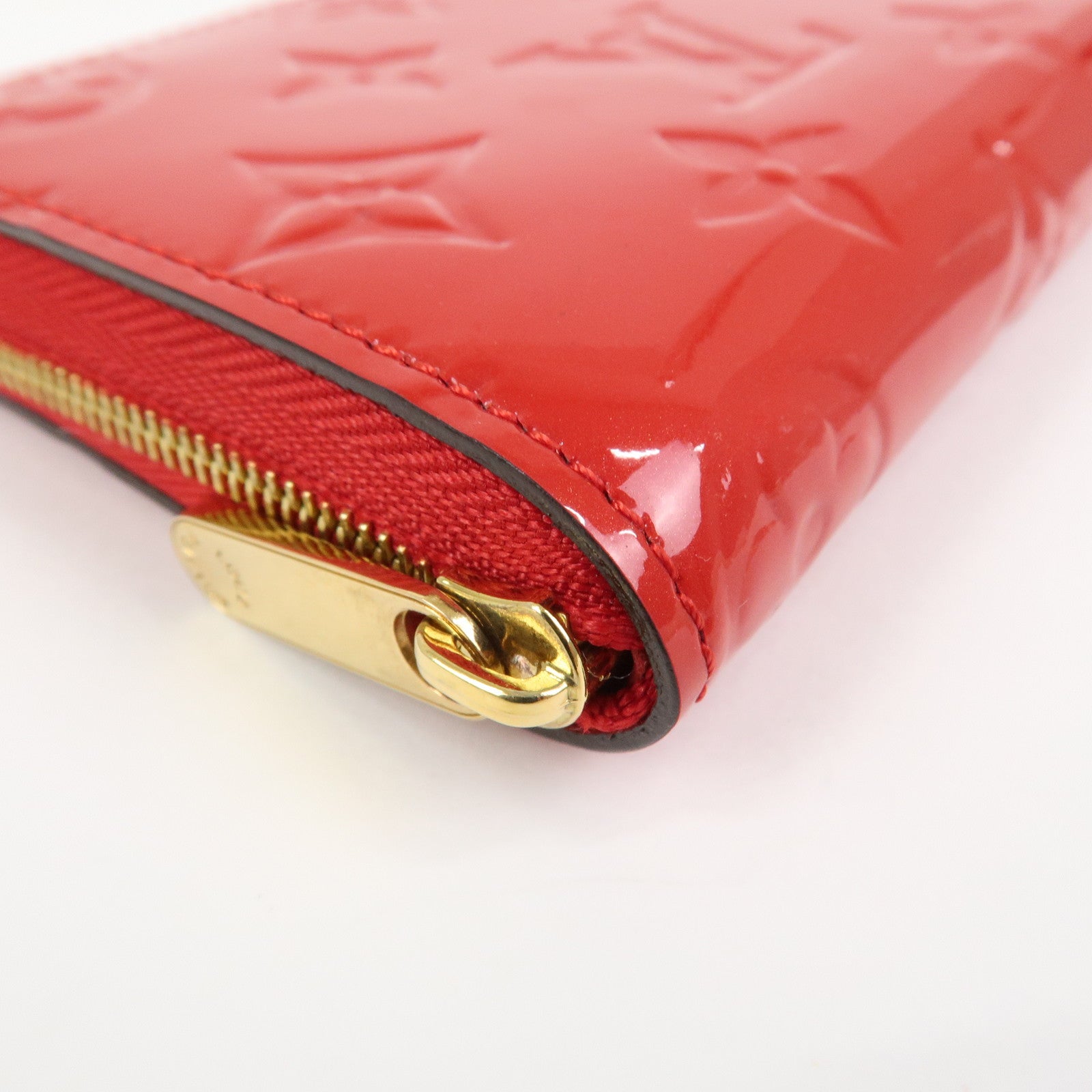 Louis Vuitton Vernis Leather Zippy Coin Purse Wallet Cerise M90202