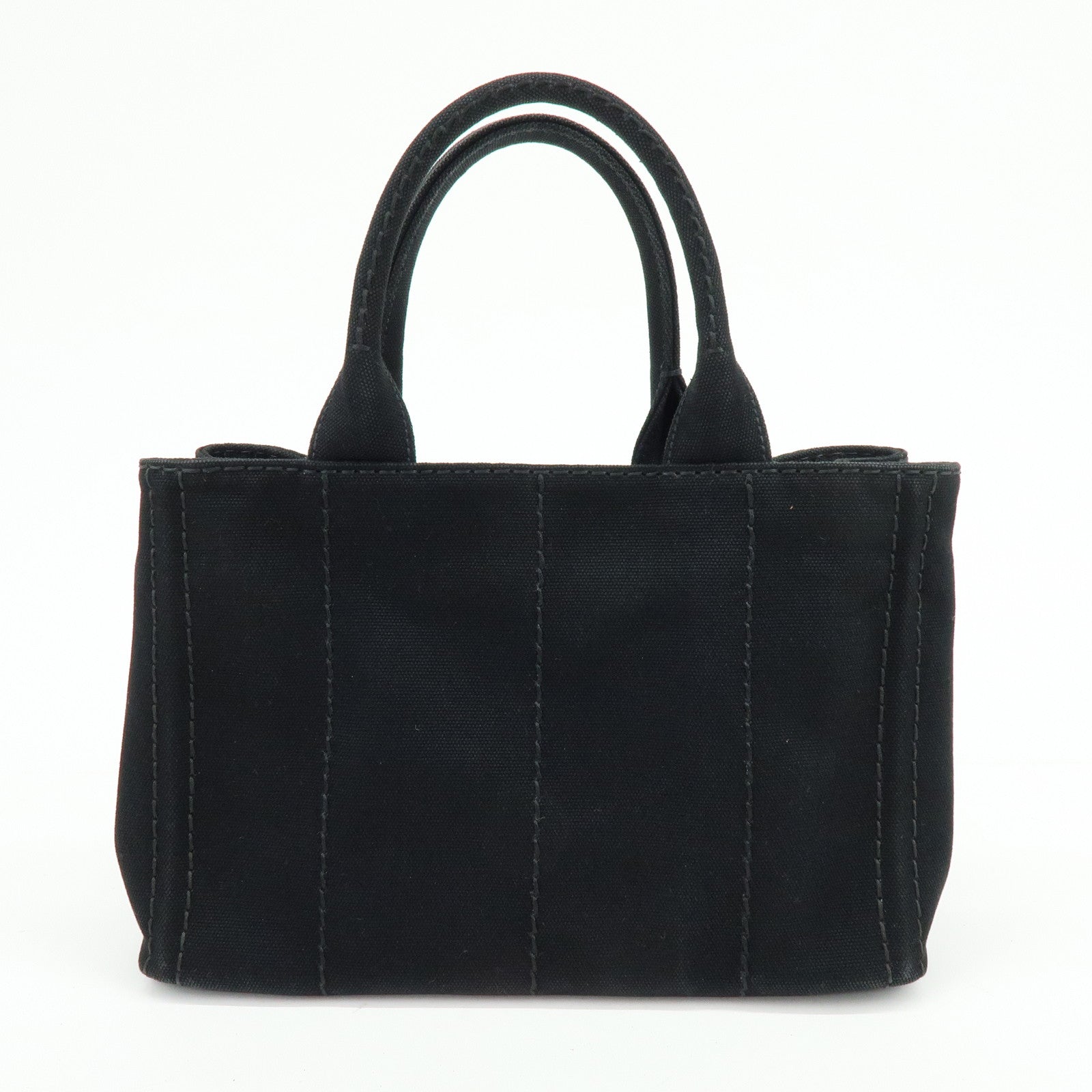 PRADA Triangle Logo Canapa Mini Canvas 2Way Bag Hand Bag 1BG439