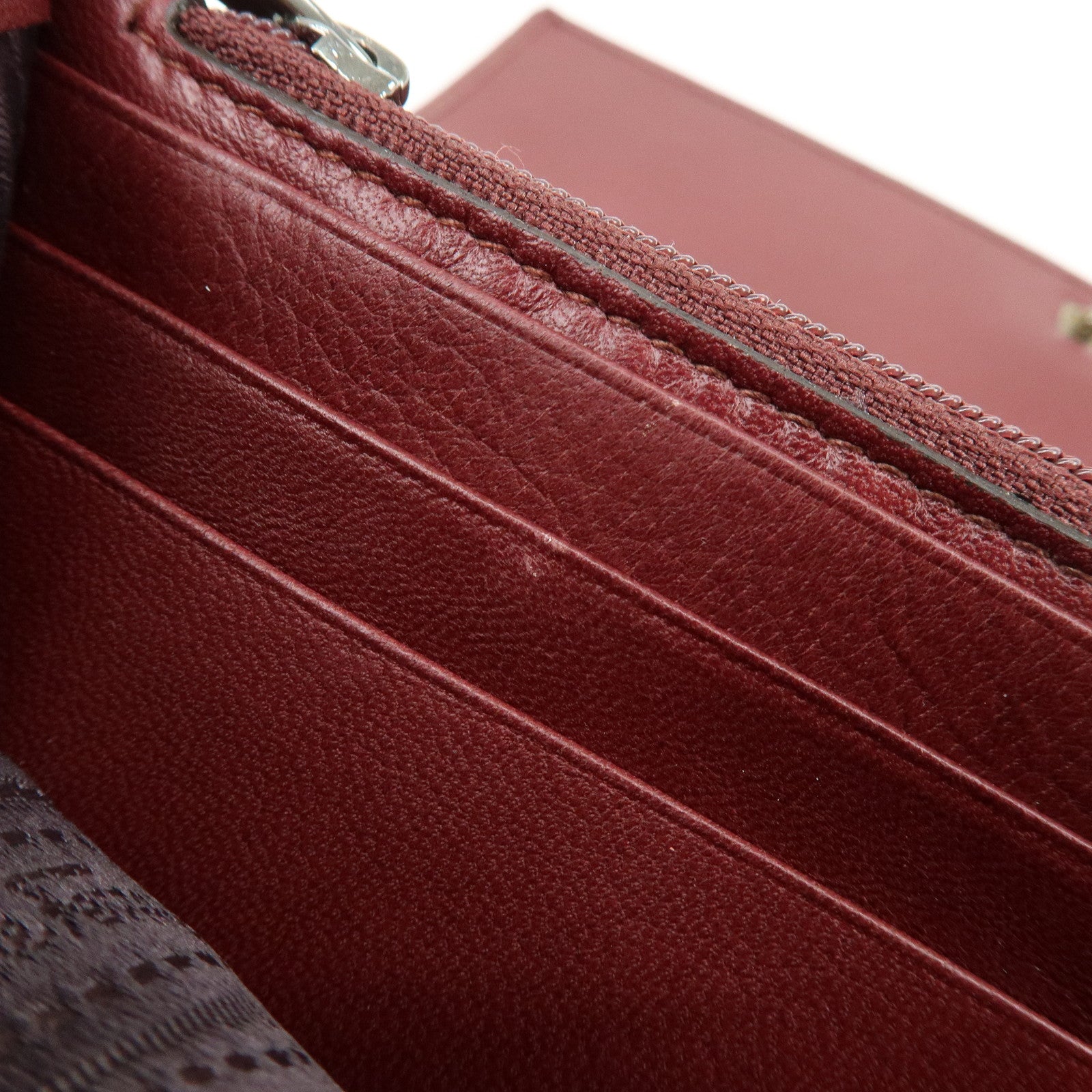 Ferragamo Vara Leather Long Wallet Bordeaux