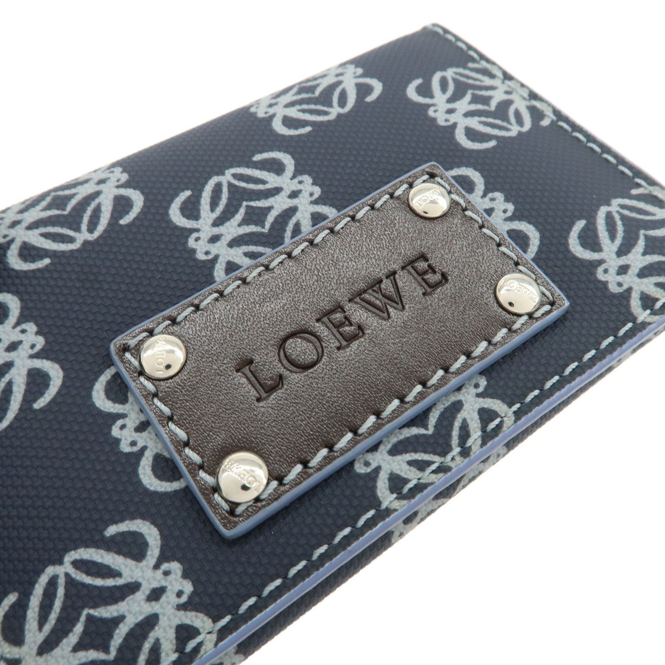 LOEWE Anagram Fragment Case Card Case Card Holder Navy