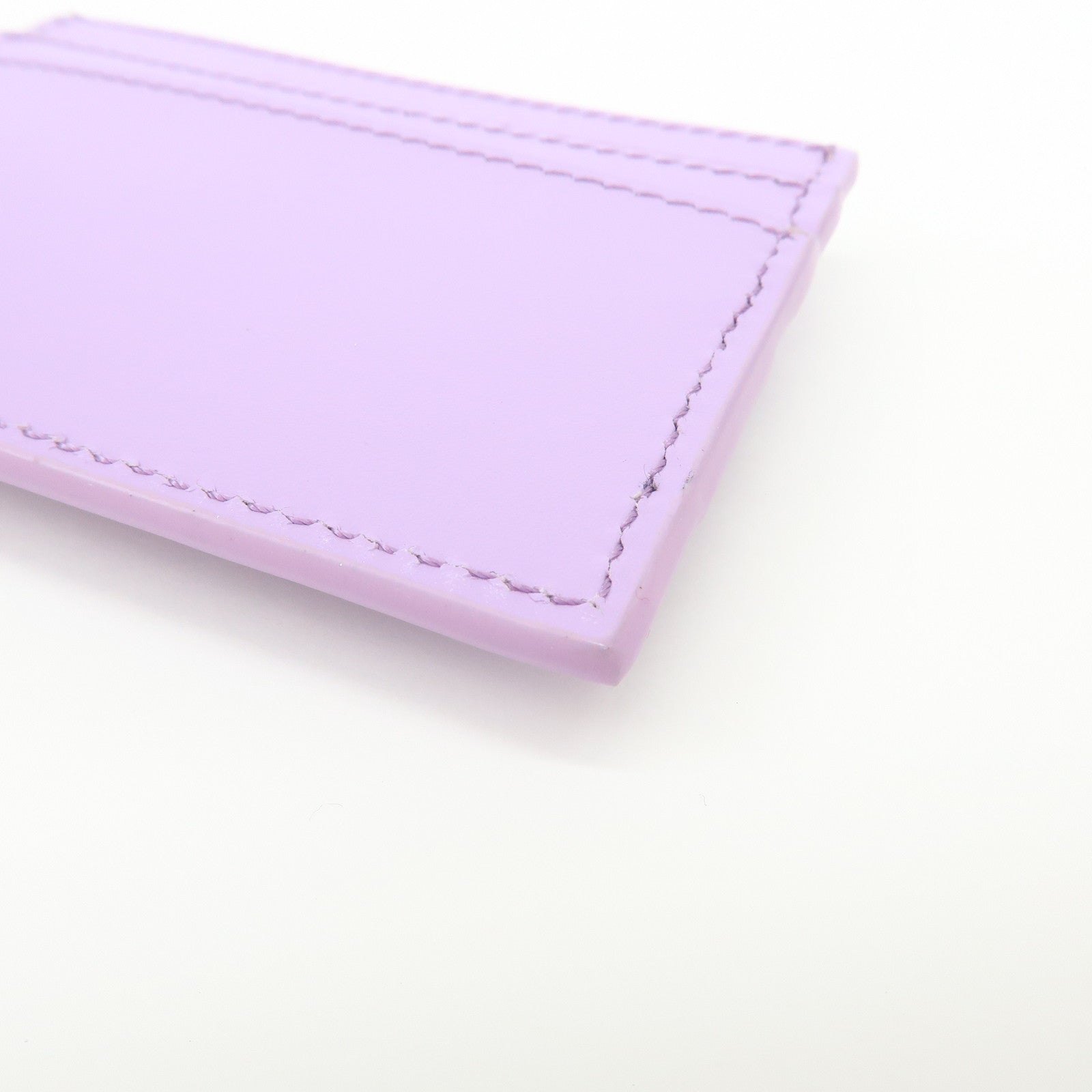 VERSACE Logo Leather Card Case Card Wallet Light Purple Gold