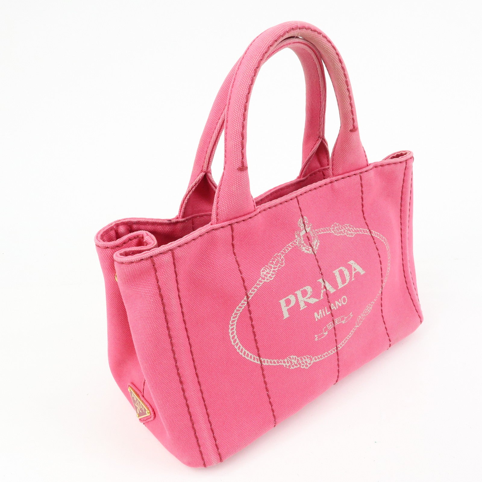 PRADA Canapa Mini Canvas 2Way Bag Hand Bag Shoulder Bag Pink 1BG439