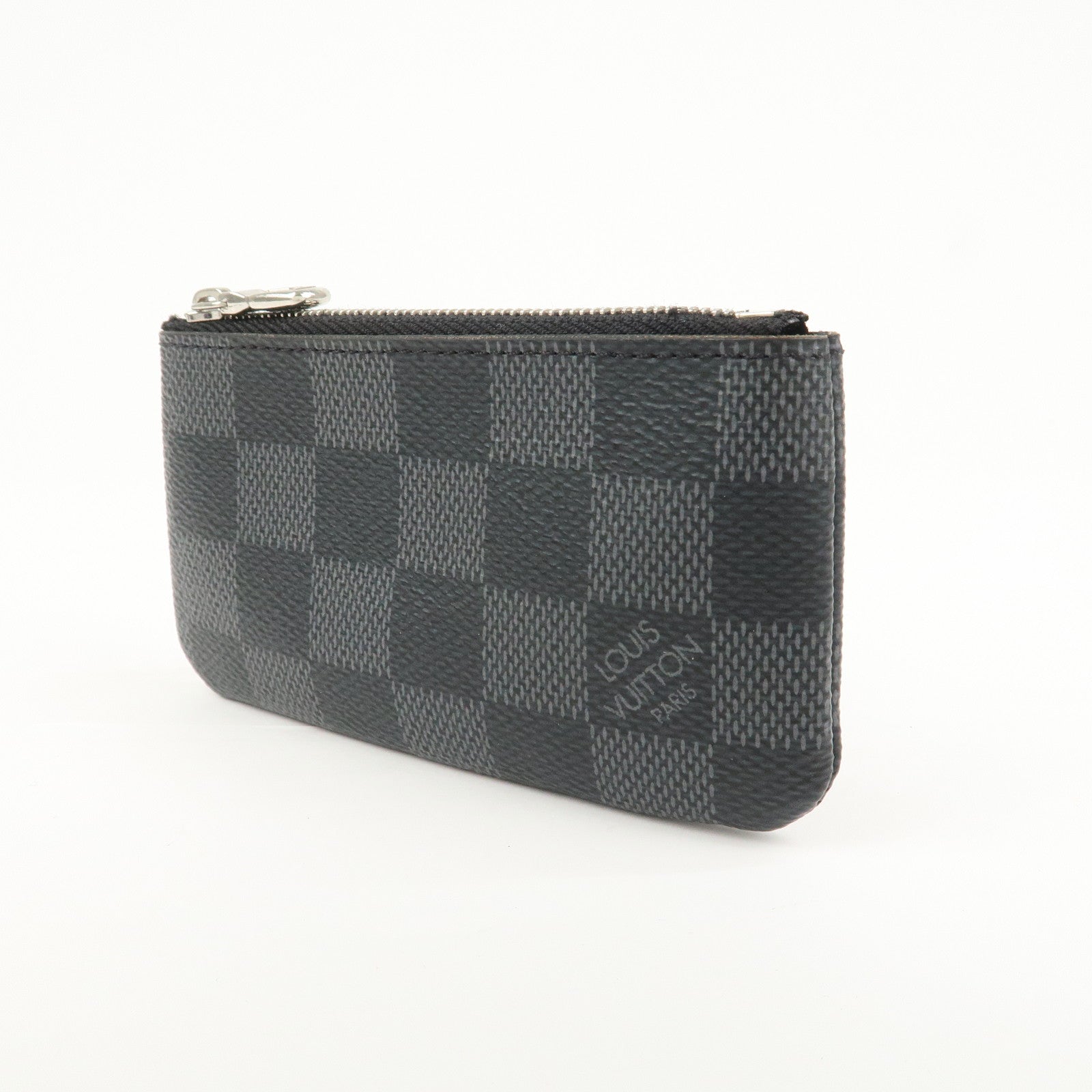 Louis Vuitton Damier Graphite Pochette Cles Coin Case Black N60155