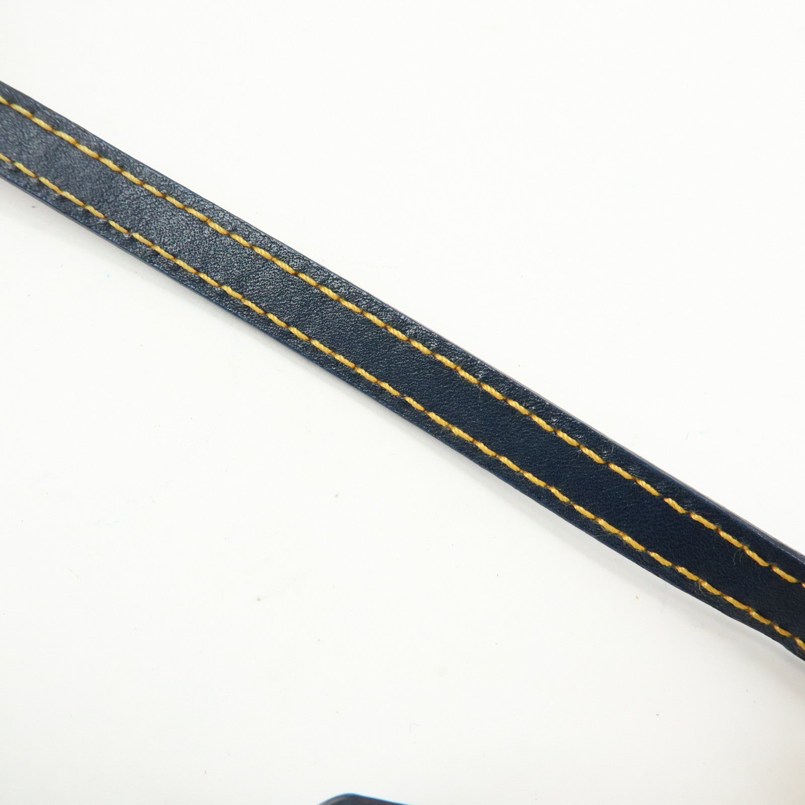 Christian Dior Saddle Oblique Canvas Leather Hand Bag Navy White