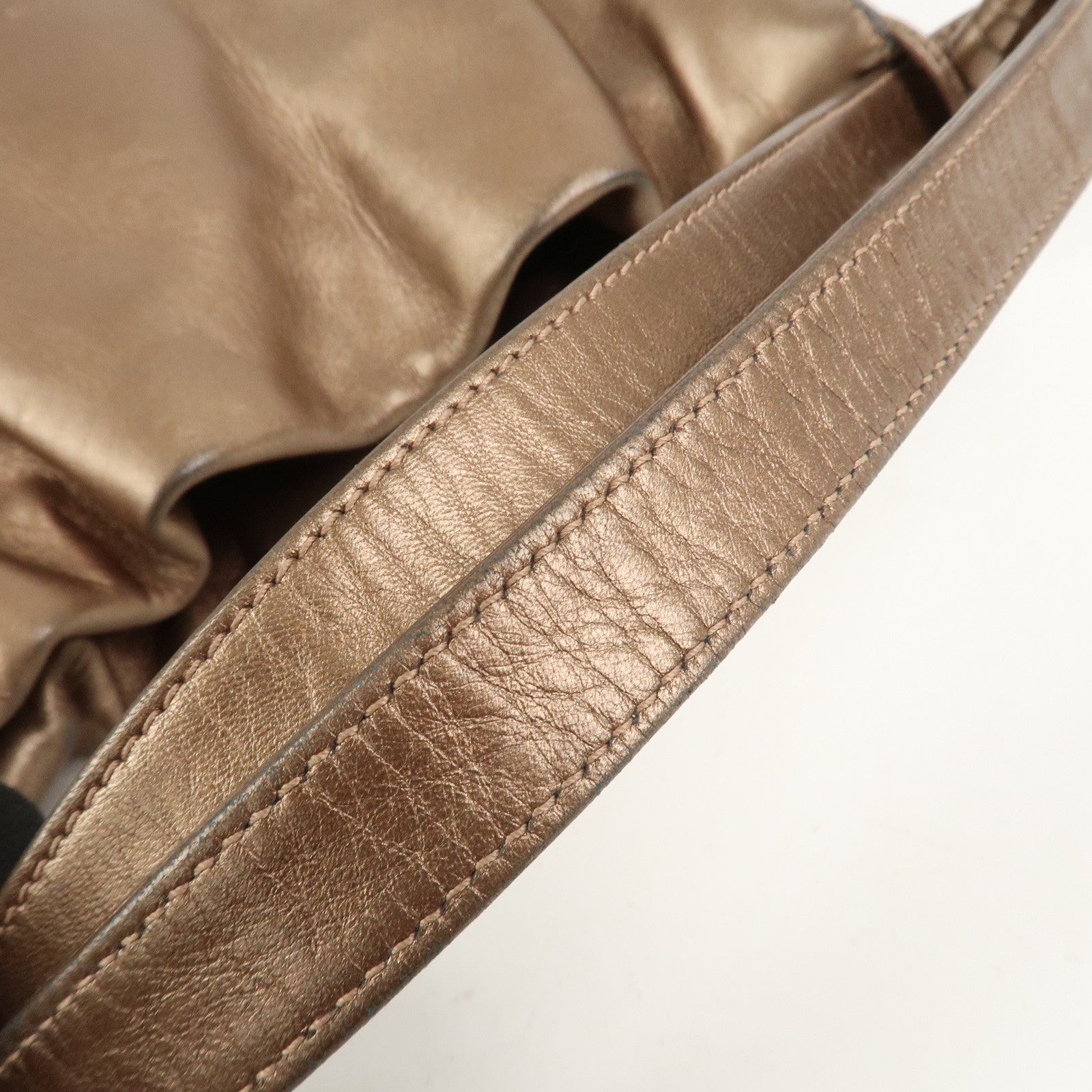 LOEWE Anagram Logo Leather Shoulder Bag Hand Bag Brown