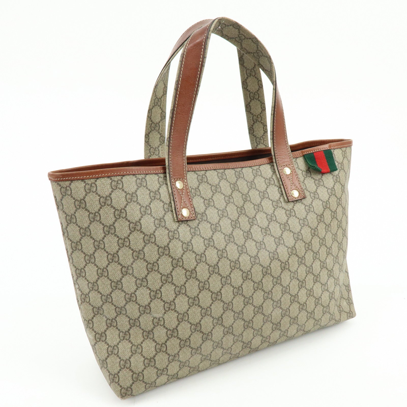 GUCCI GG Supreme Leather Sherry Tote Bag Shoulder Bag 211134