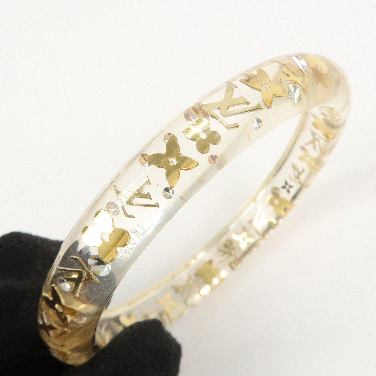 Louis Vuitton Bracelet Inclusion TPM Bangle Transparent Gold M65866