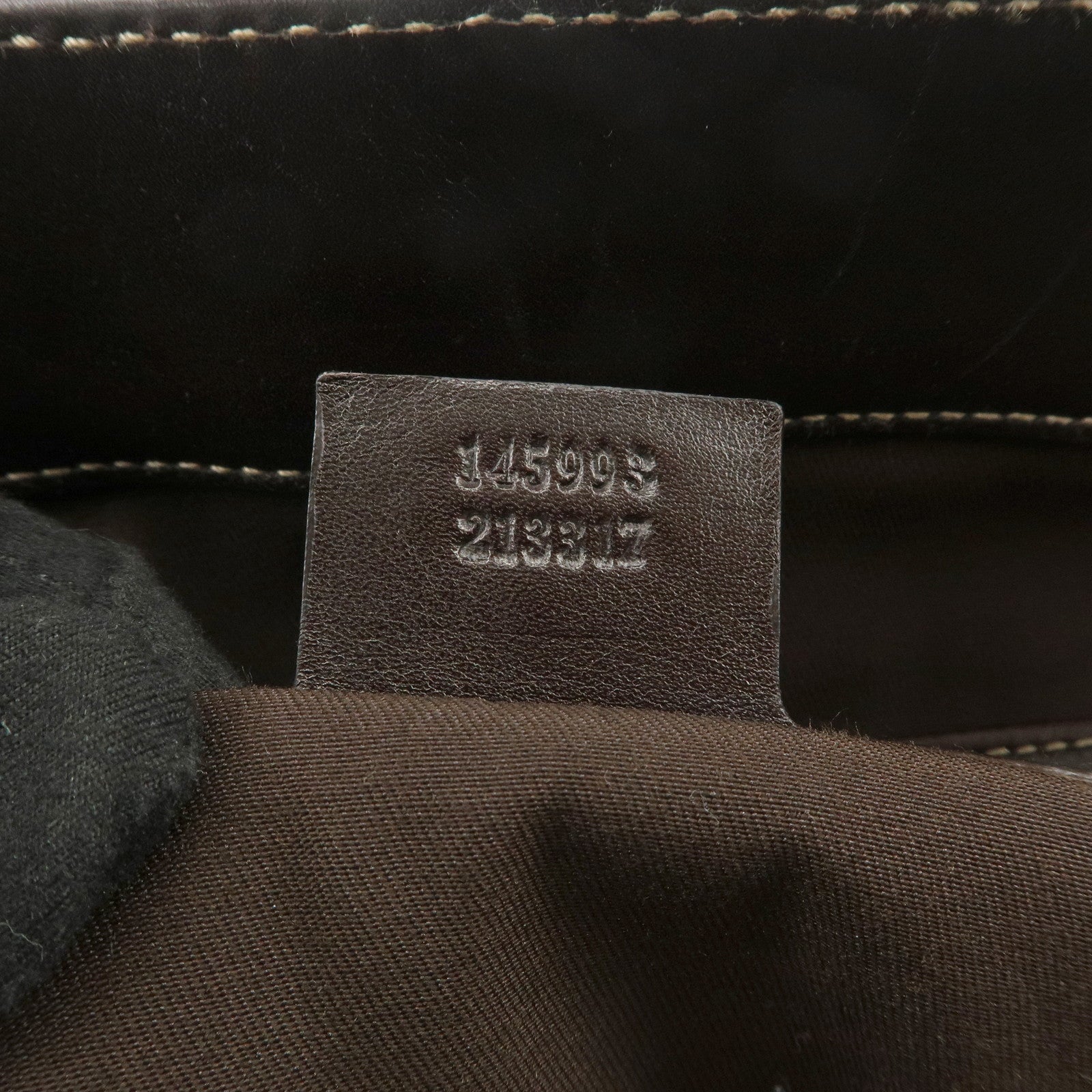 GUCCI GG Canvas Leather Tote Bag Hand Bag Brown Beige 145993