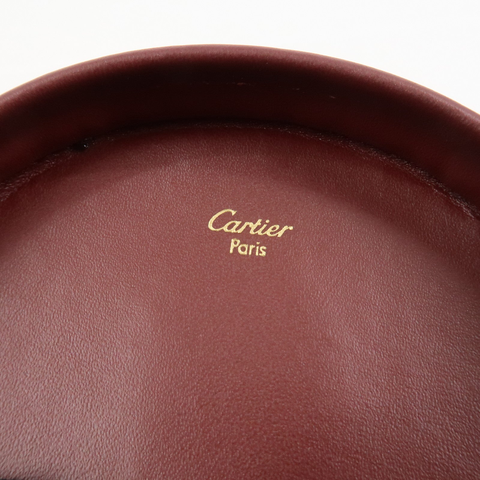 Cartier Must Line Logo Leather Coin Case Coin Purse Bordeaux