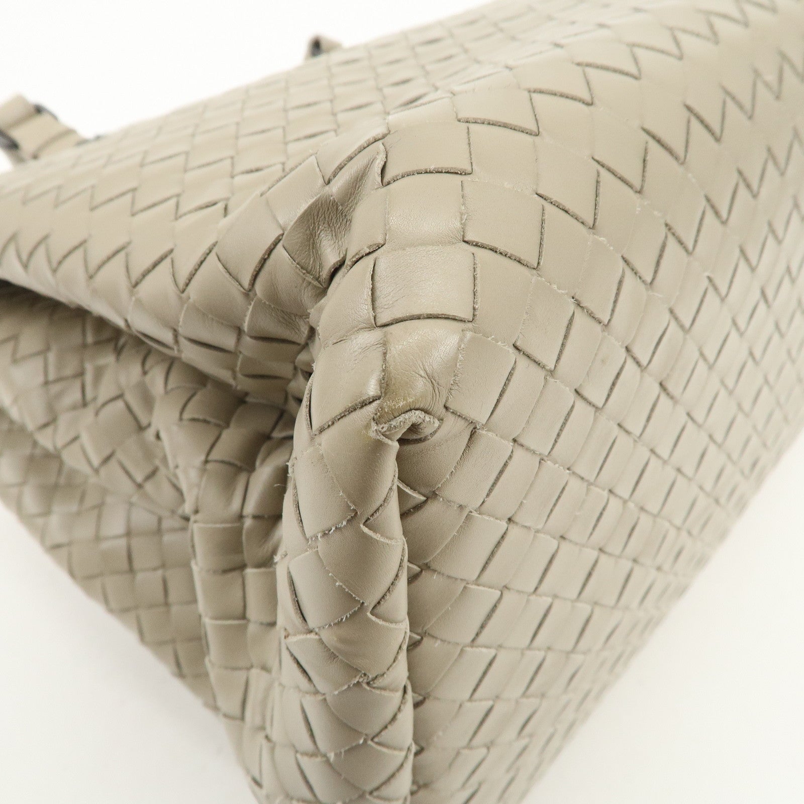 BOTTEGA VENETA Intrecciato Leather Tote Bag Hand Bag Greige