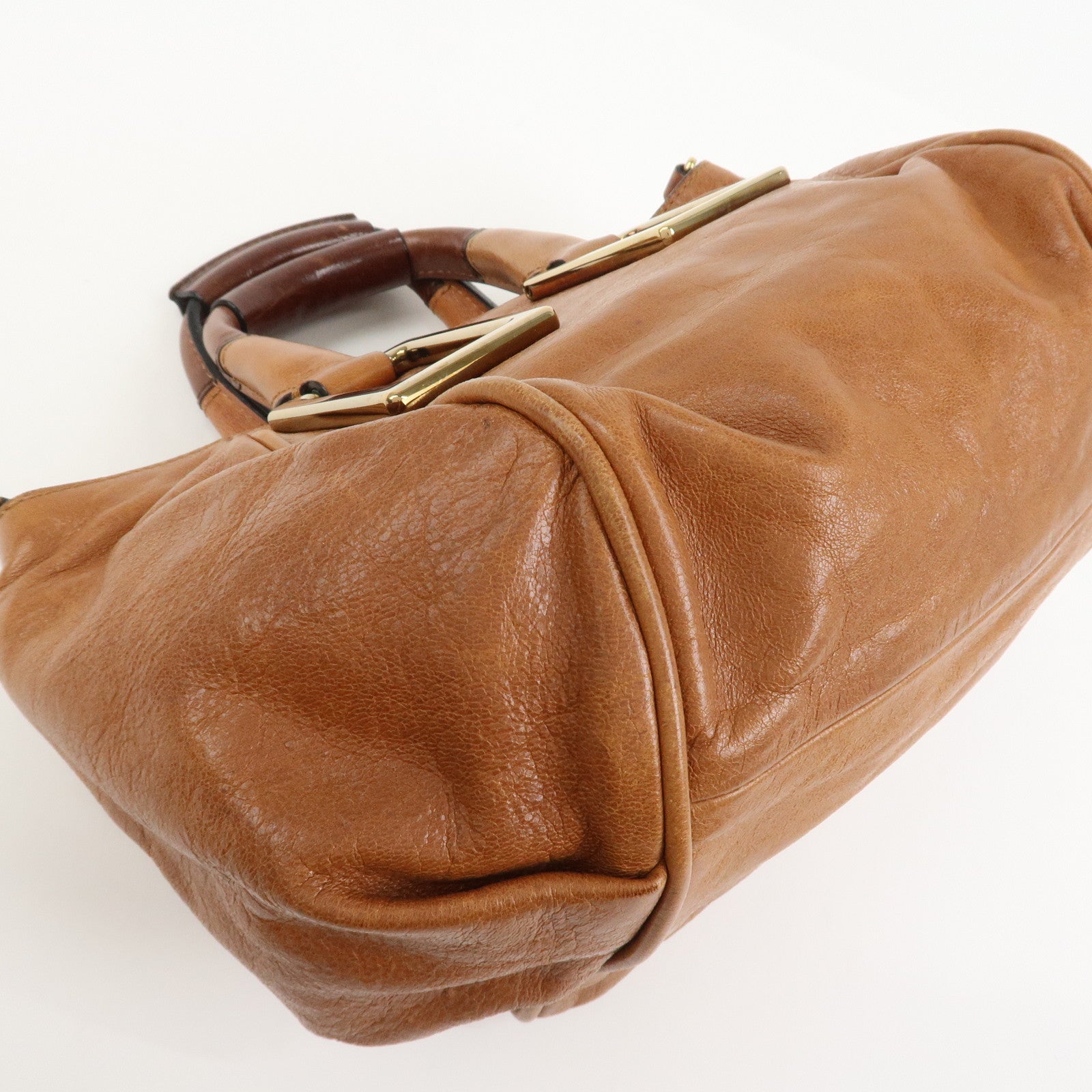 Chloe Ethel Leather 2Way Bag Hand Bag Shoulder Bag Brown