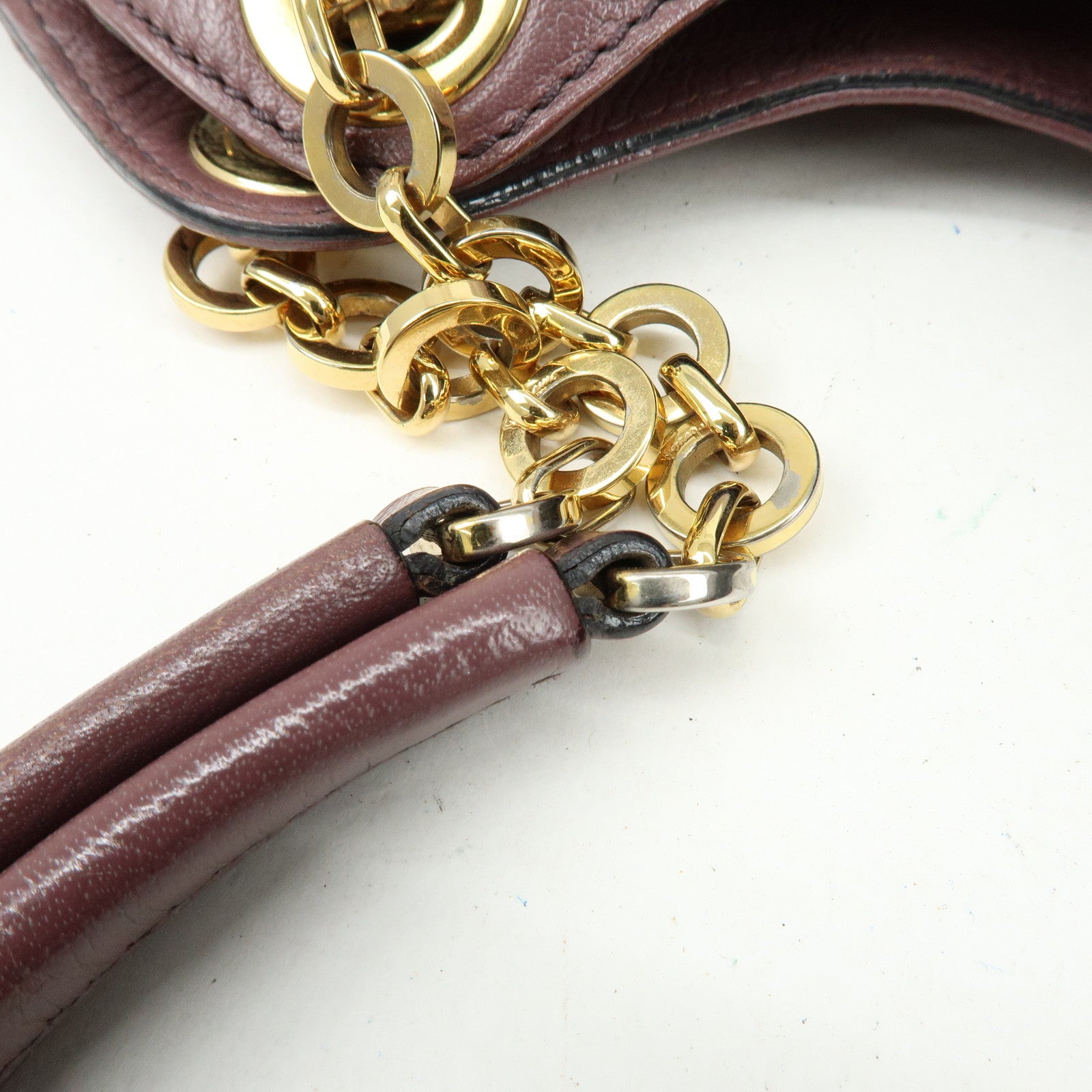 Ferragamo Gancini Leather Tote Bag Hand Bag Light Purple