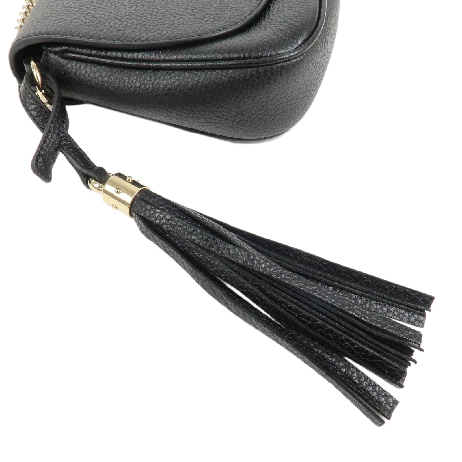 GUCCI SOHO Leather Chain Shoulder Bag Crossbody Bag Black 536224