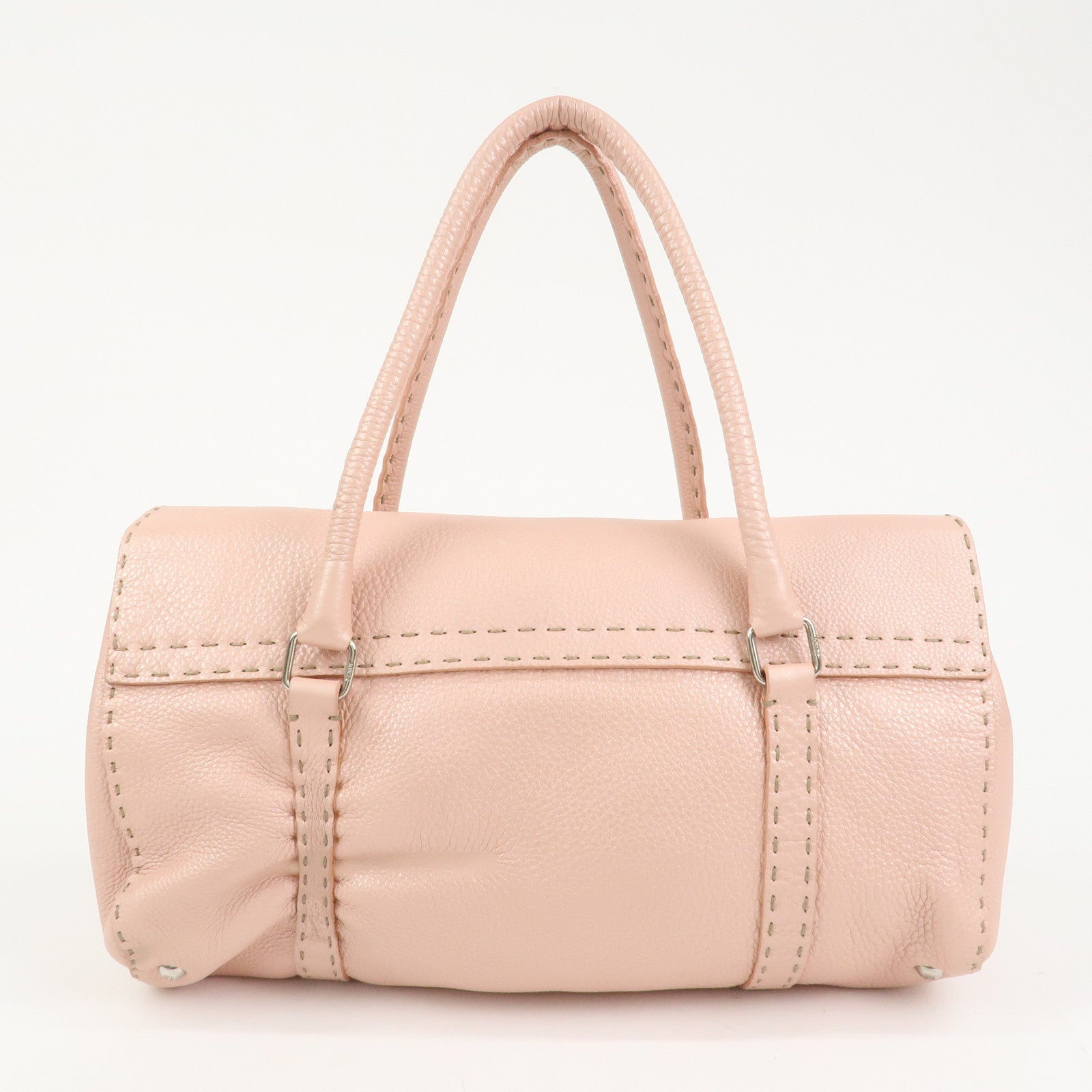 FENDI Seleria Linda Leather Shoulder Bag Hand Bag Pink 8BR442