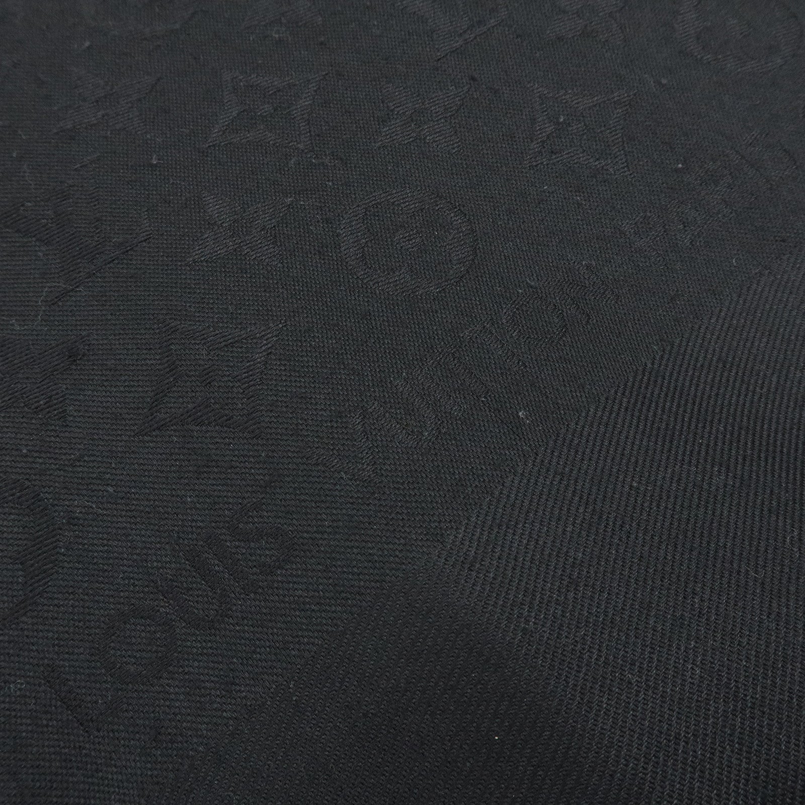 Louis Vuitton Monogram Silk Wool Scarf Shawl Black M71329