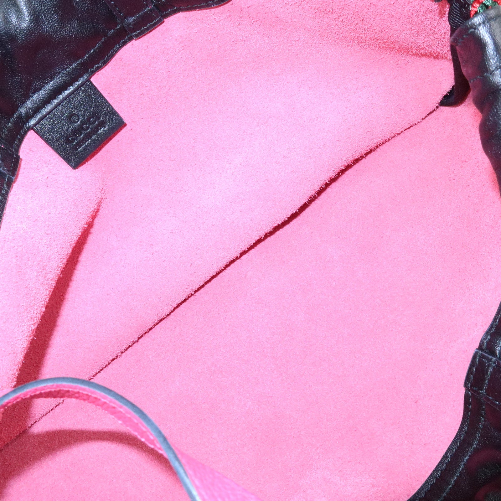 GUCCI Sherry Vintage Logo Leather Backpack Pink 516639
