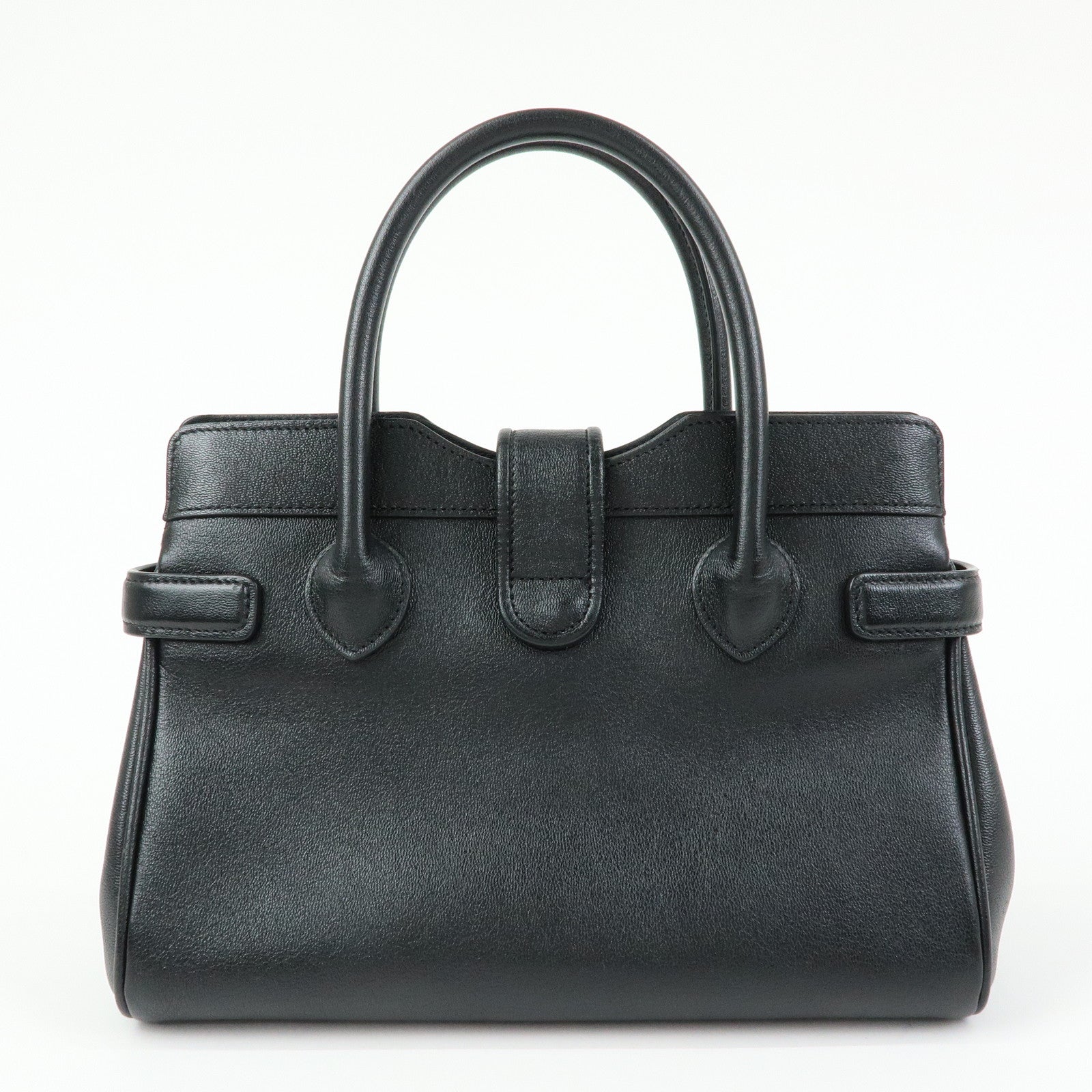 GUCCI GG Marmont Top Handle Leather 2Way Bag Hand Bag Black 658450