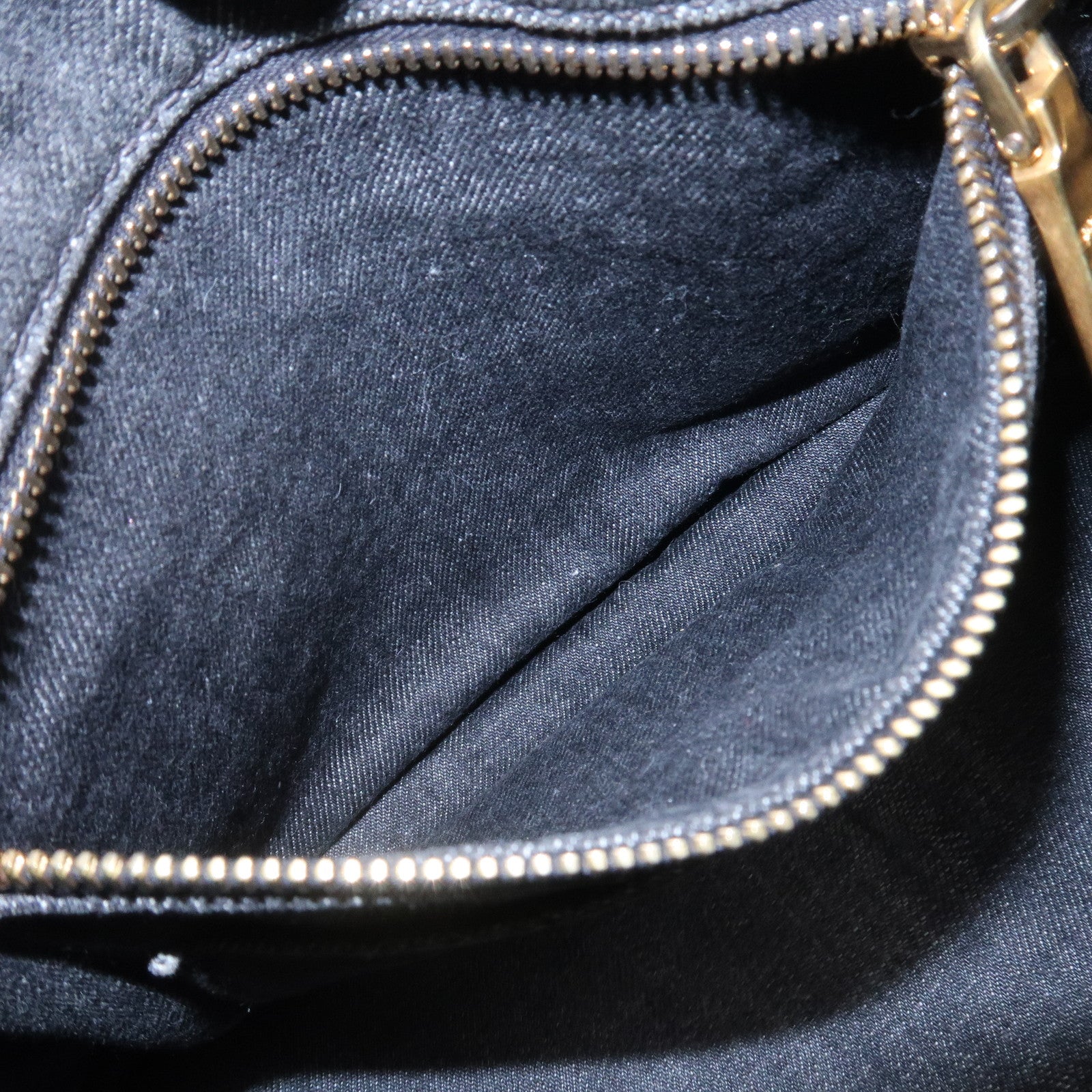 PRADA Canapa Mini Canvas Denim 2Way Shoulder Hand Bag Black B2439G
