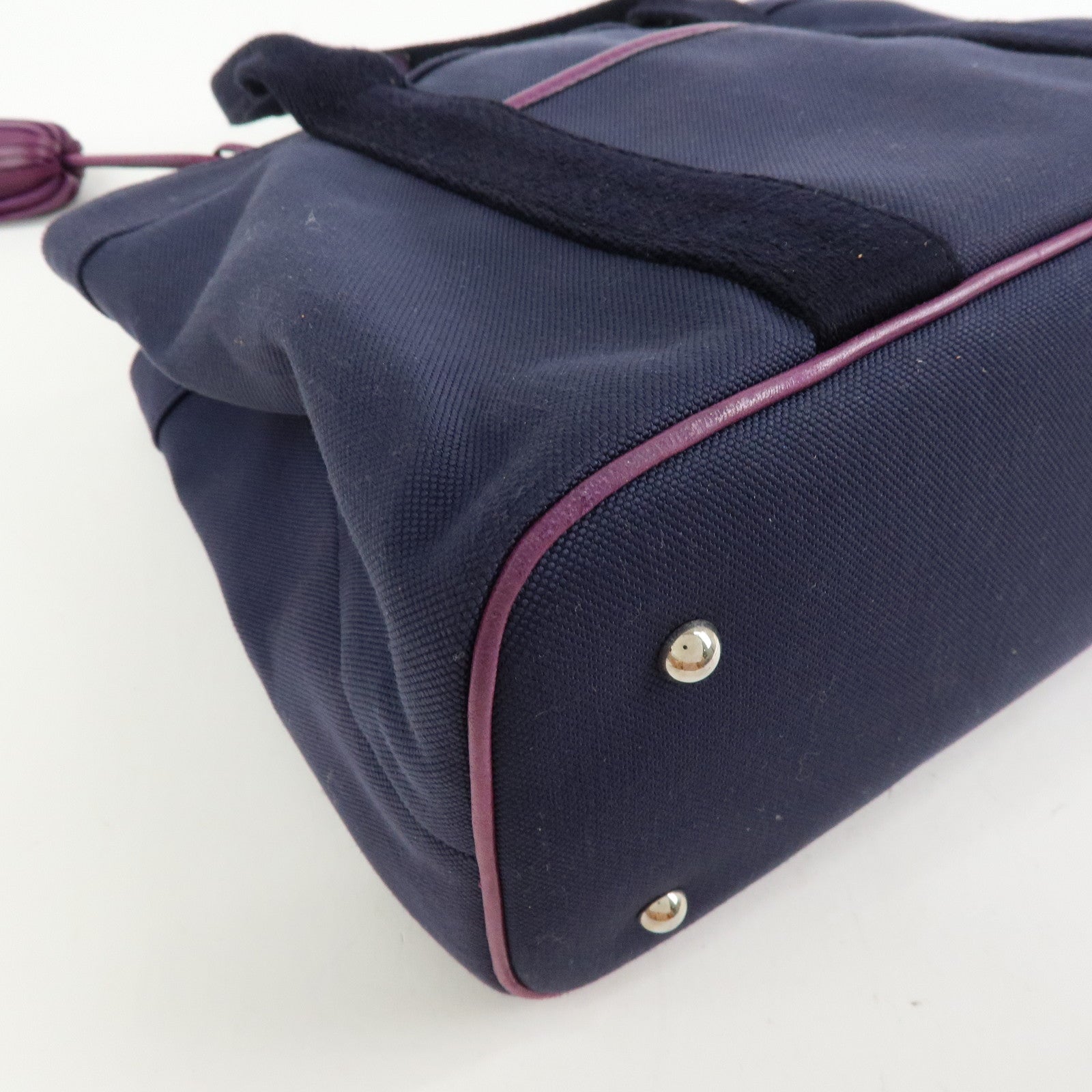 LOEWE Anagram Canvas 2Way Hand Bag Tote Bag Purple
