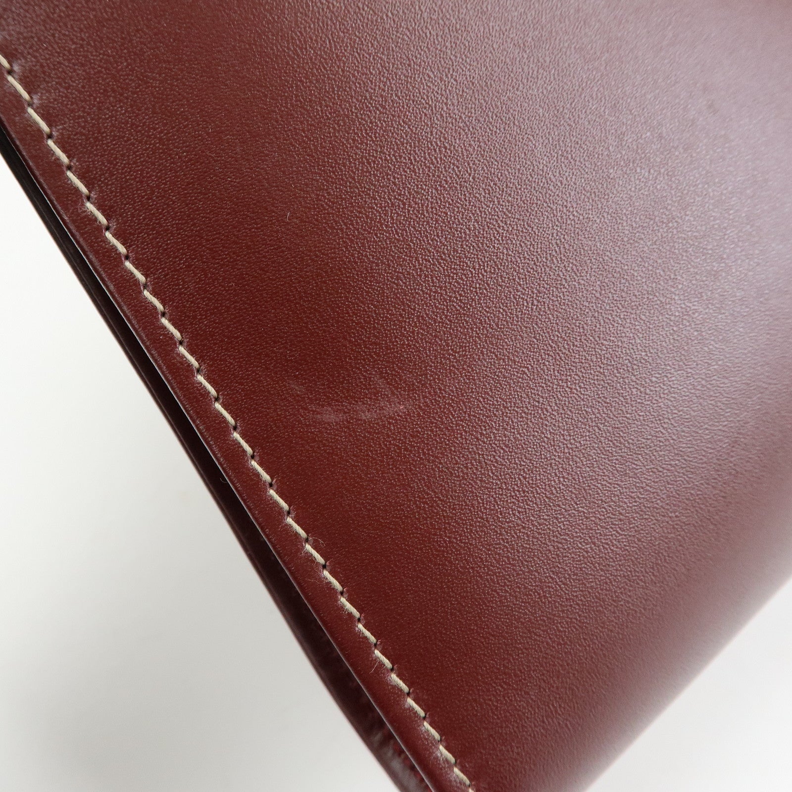 Cartier Must de Cartier Leather Clutch Bag Flat Pouch Bordeaux