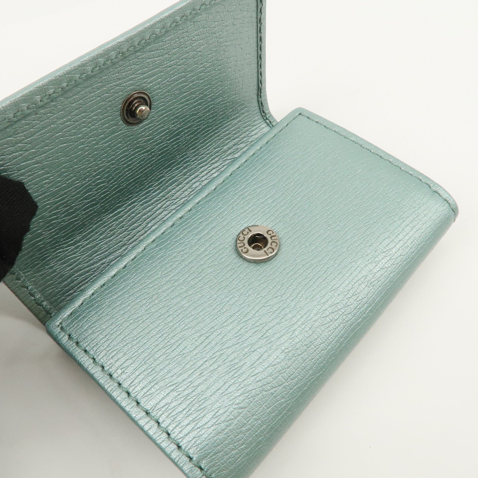 GUCCI Interlocking G Leather Key Case 6Rings Blue 256337