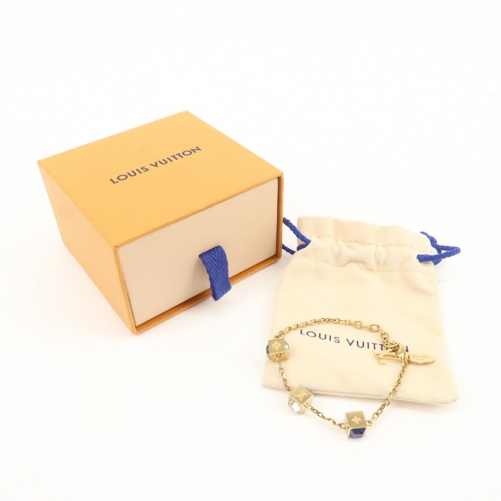 Louis Vuitton Monogram Bracelet Gamble Metal Bracelt Gold M65209