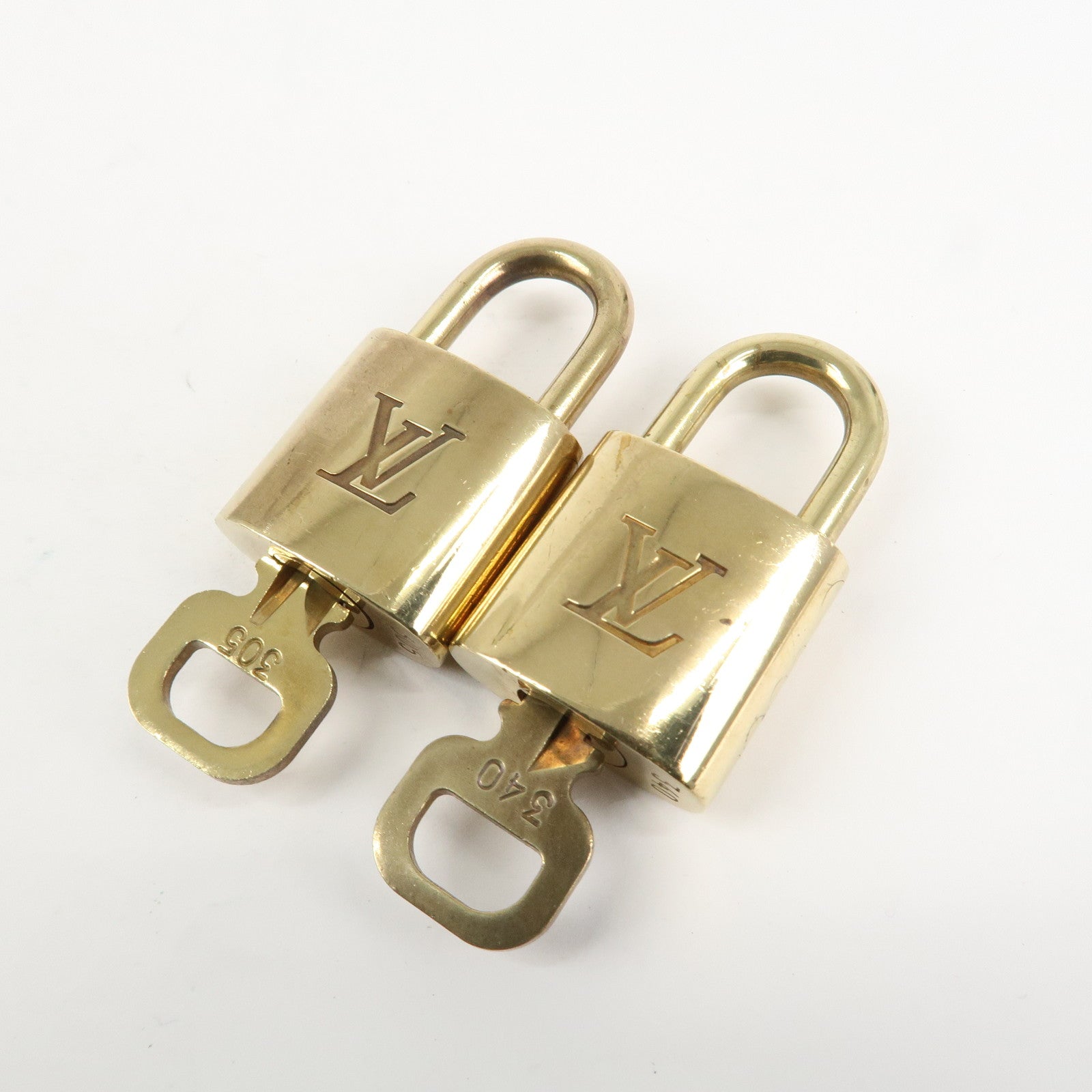 Louis Vuitton Set of 10 Lock & Key Cadena Key Lock Metal Gold Used