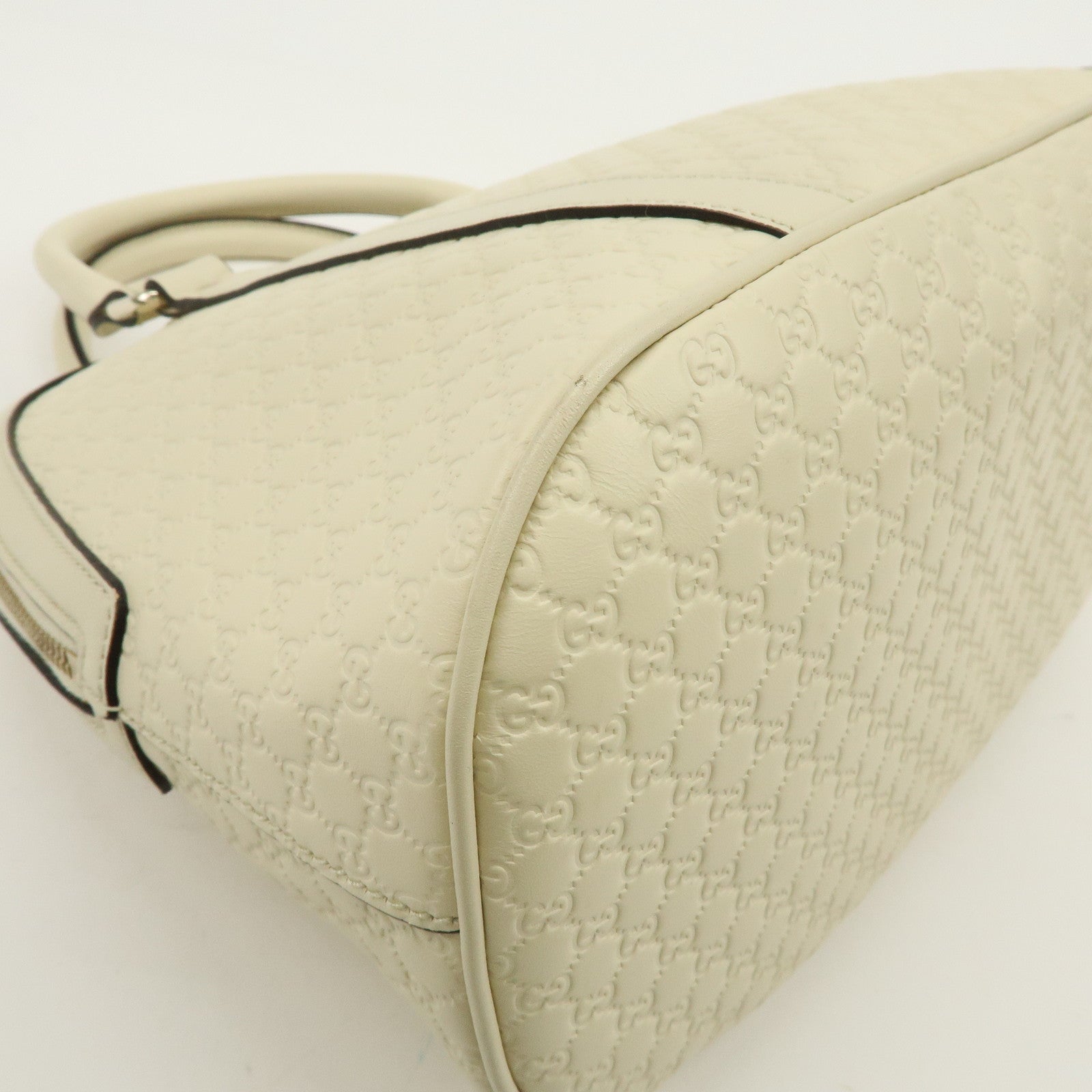 GUCCI Microguccissima Leather 2Way Bag Hand Bag Ivory 449663
