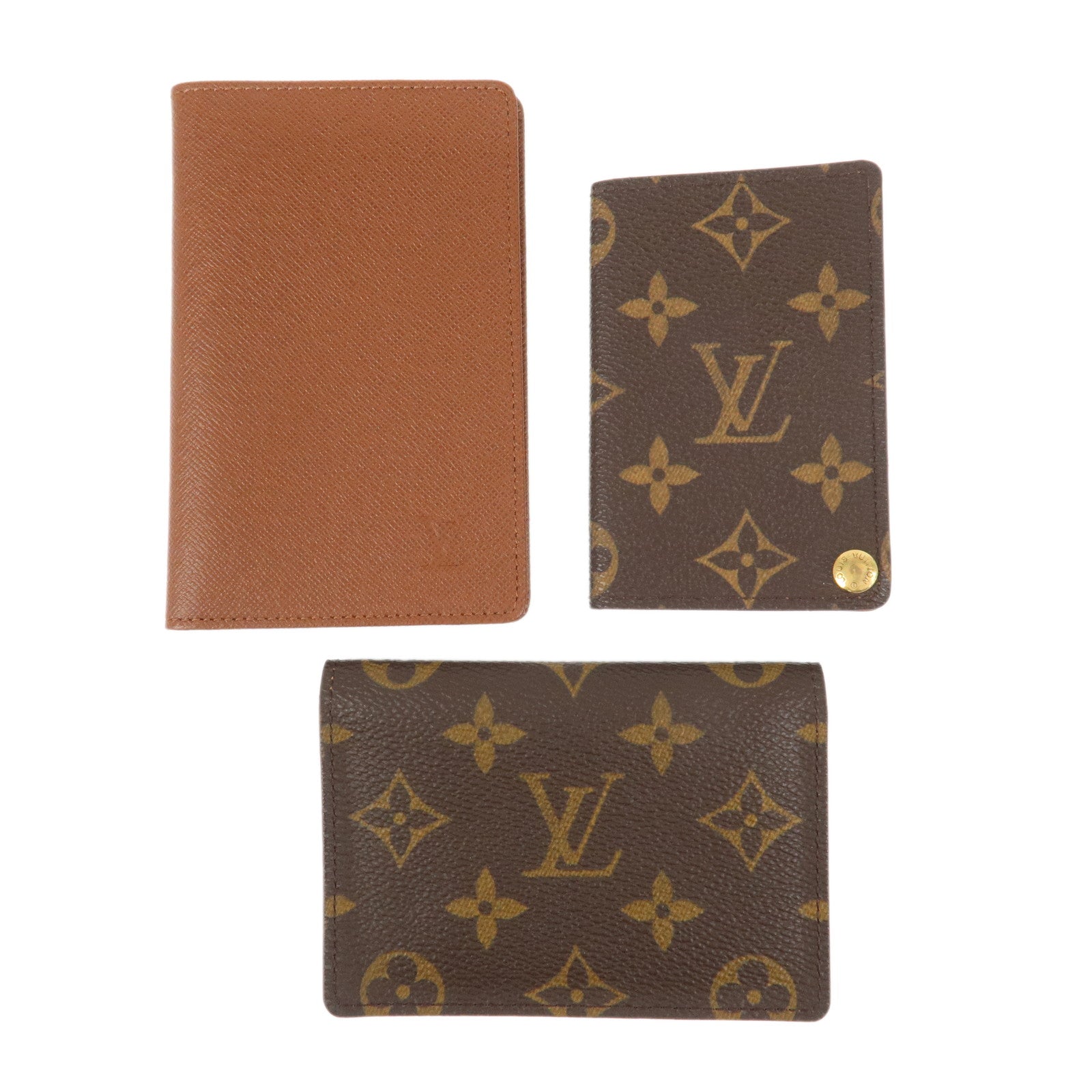 Louis Vuitton Monogram Taiga Set of 3 Card Case M60937 M60533