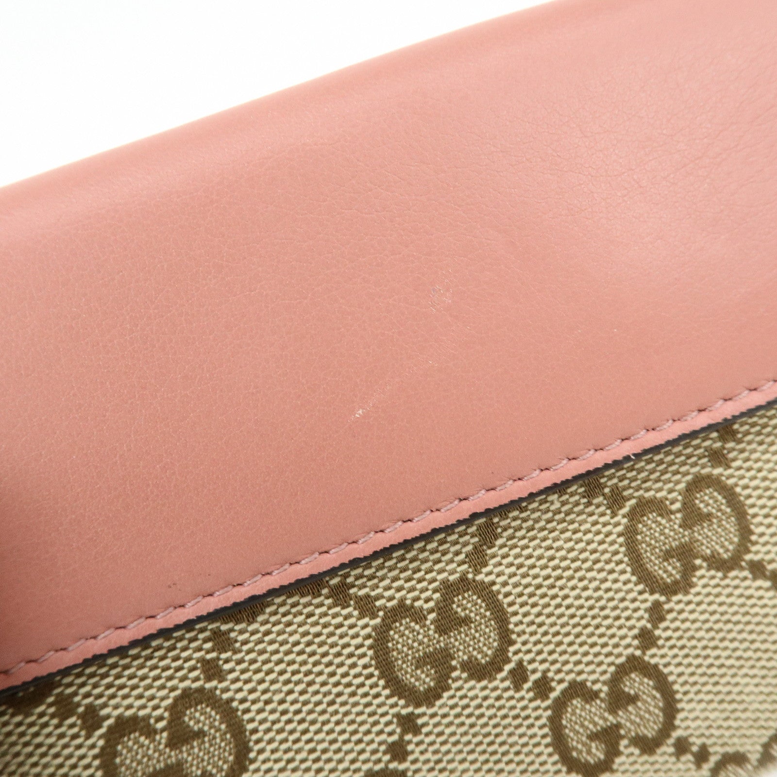 GUCCI Lovely Heart GG Canvas Leather Bi-fold Long Wallet 203550