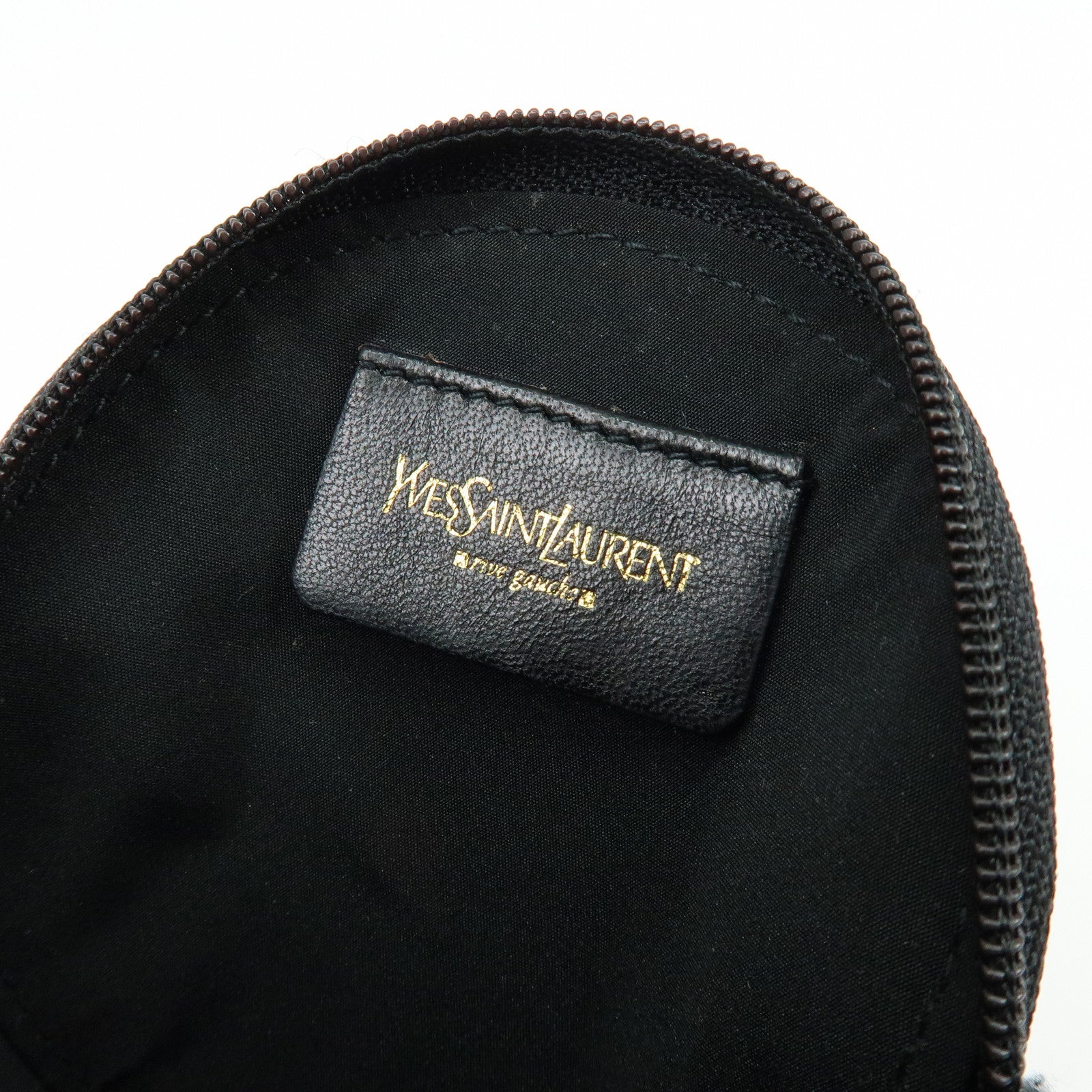 SAINT RAURENT PARIS Nadja Leather Shoulder Pouch Flower Motif Black