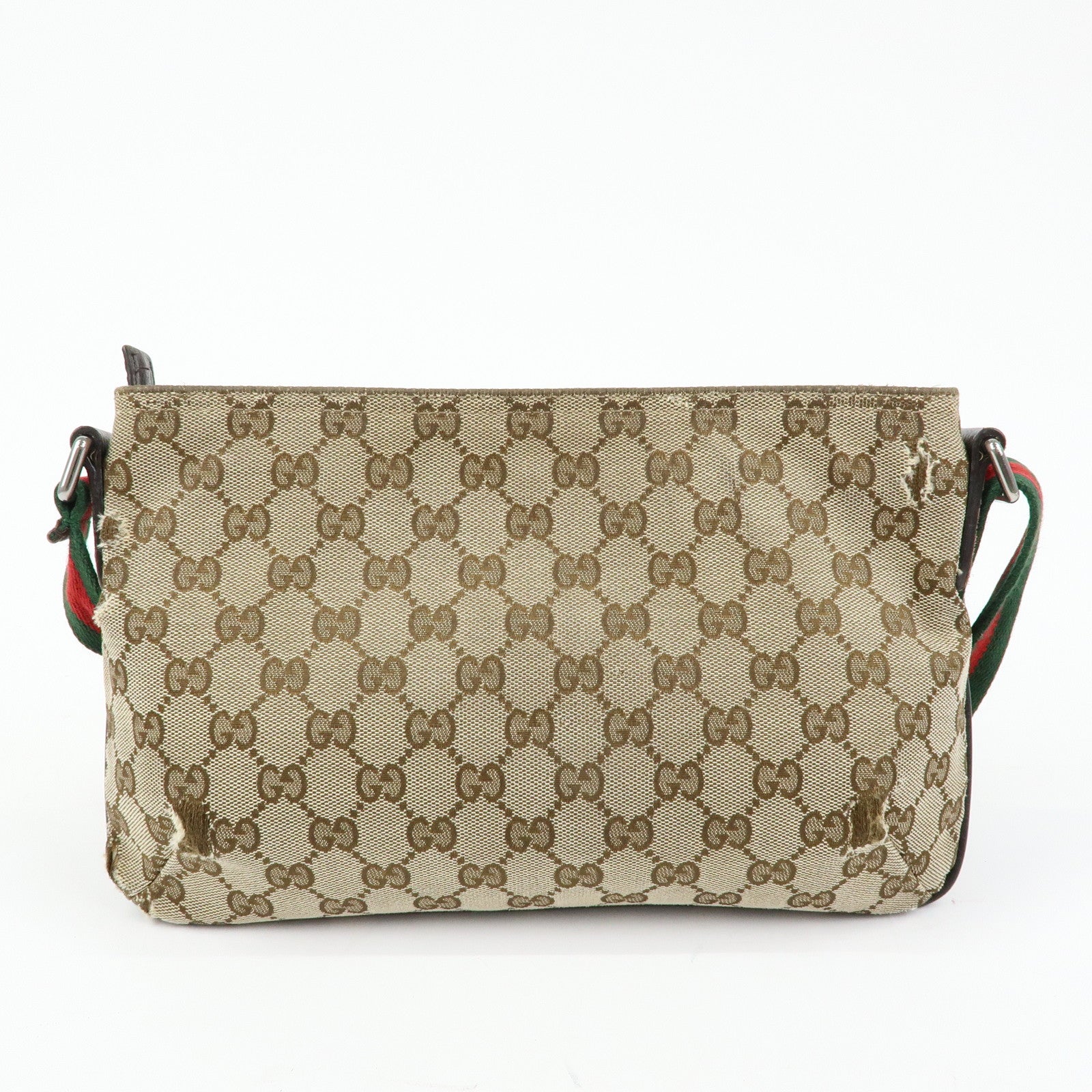 GUCCI Sherry GG Canvas Leather Shoulder Crossbody Bag Beige 189749