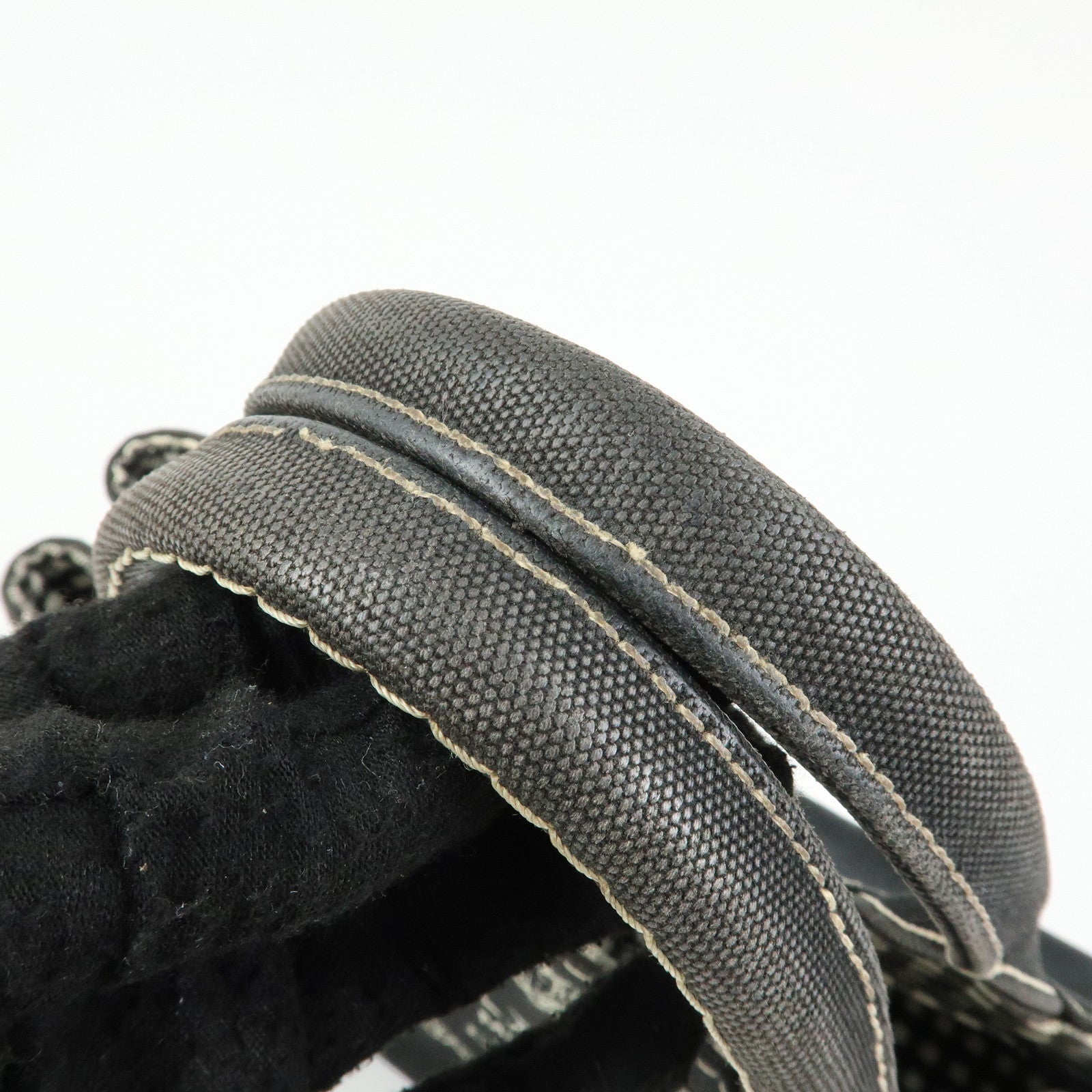 PRADA Canapa Mini Triangle Logo Canvas 2Way Hand Bag Black 1BG439