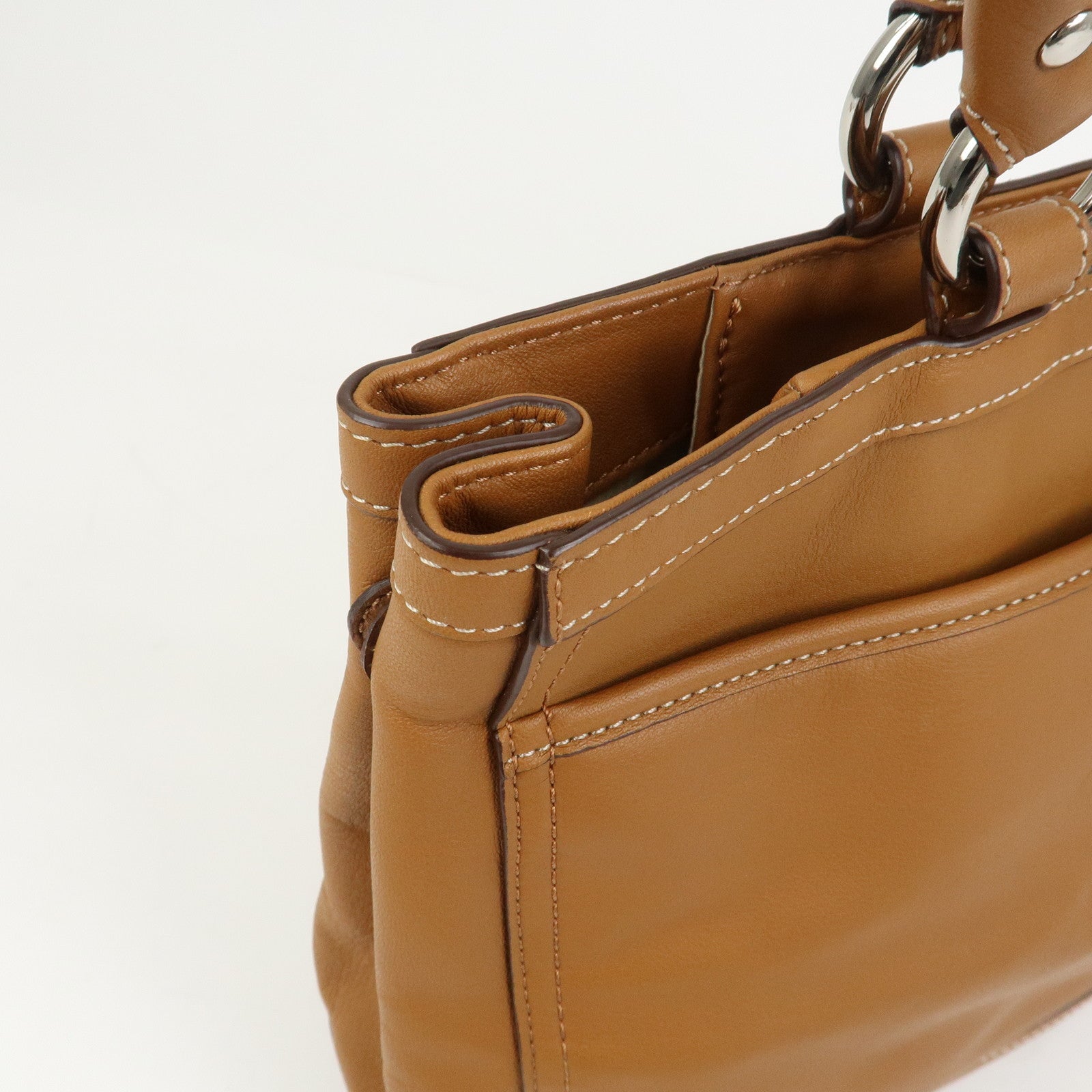 COACH Signature Canvas Leather Set of 2 Hand Bag Black Brown