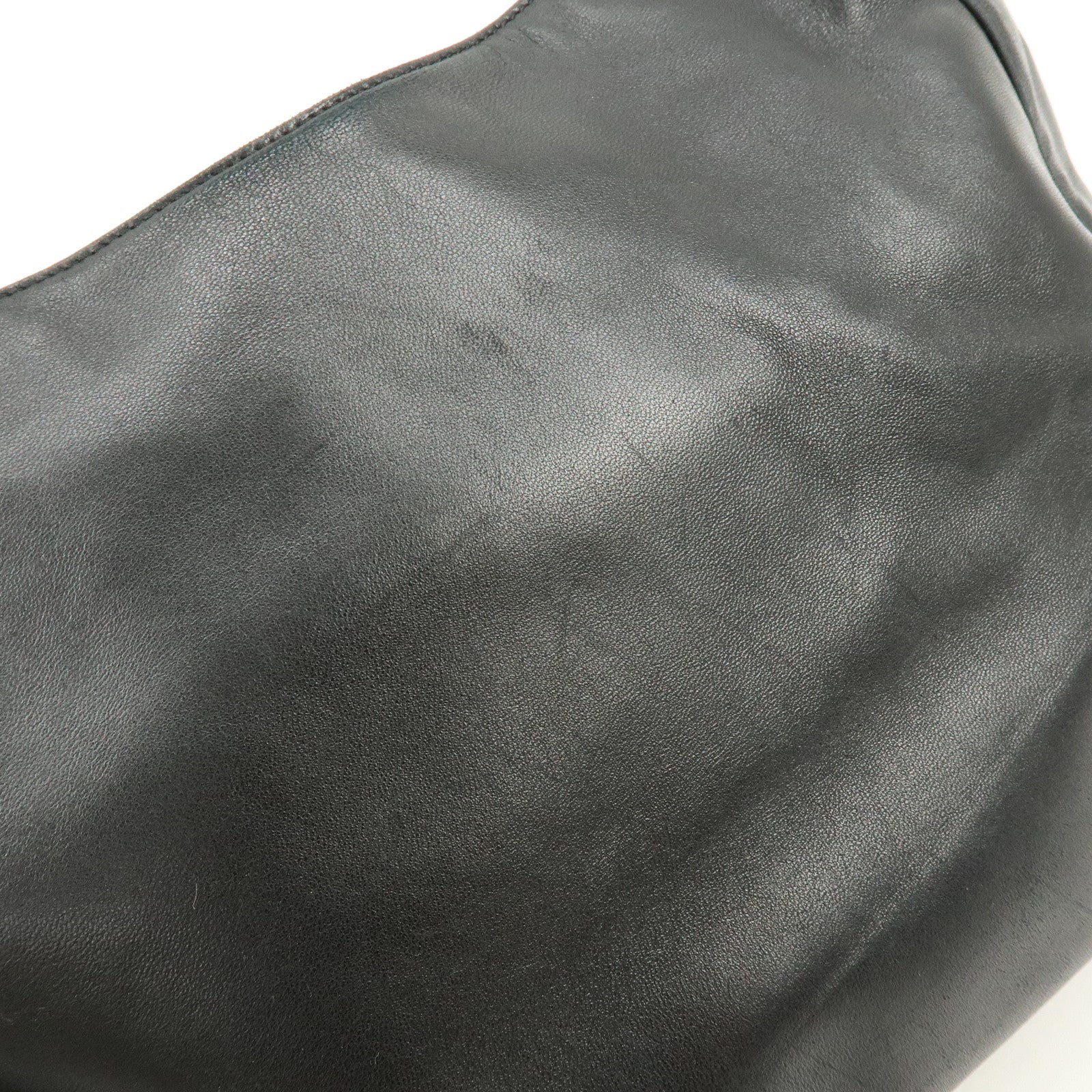 PRADA Leather Plastic Hobo Shoulder Bag Hand Bag Black