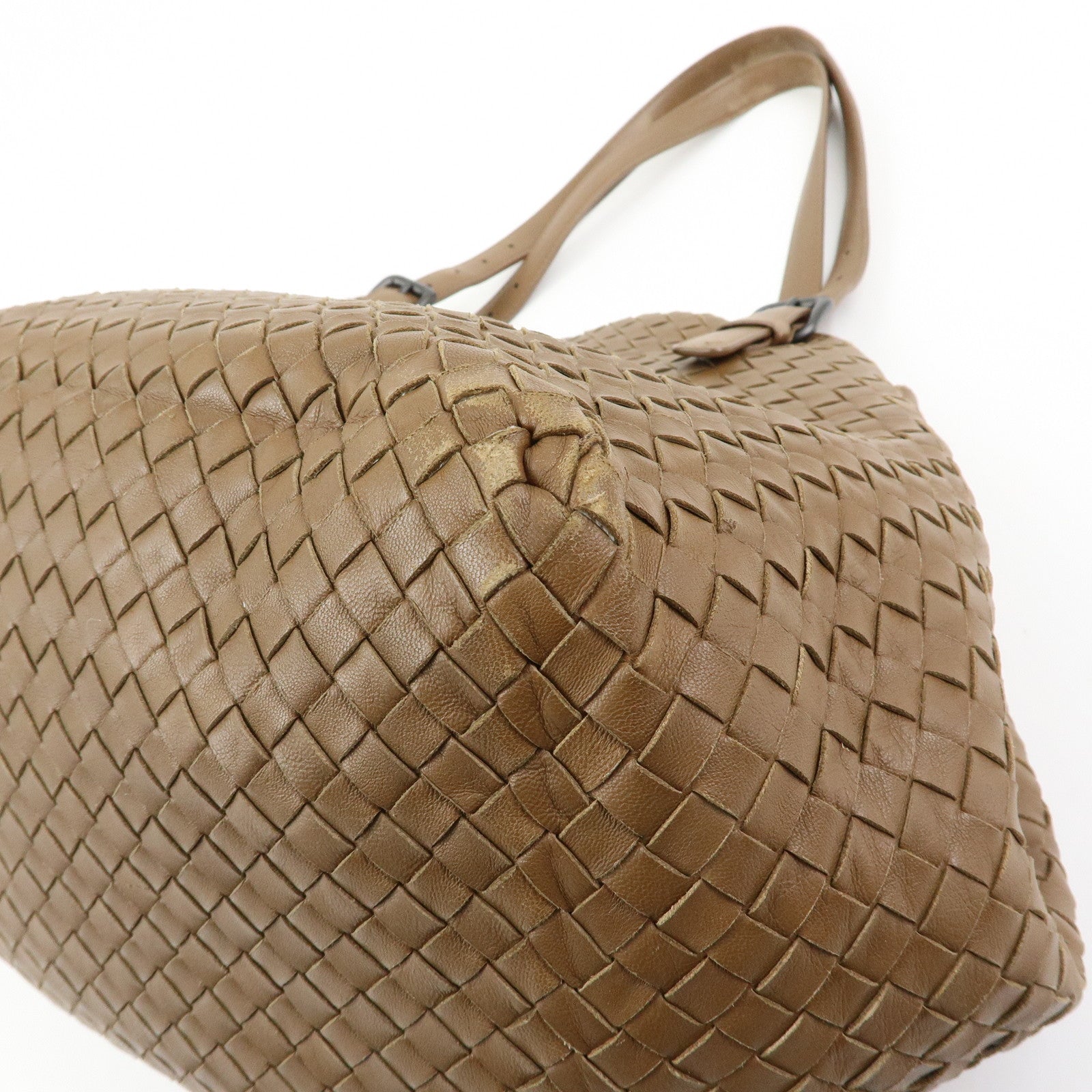 BOTTEGA VENETA Cesta Intrecciato Leather Shoulder Tote Bag Brown