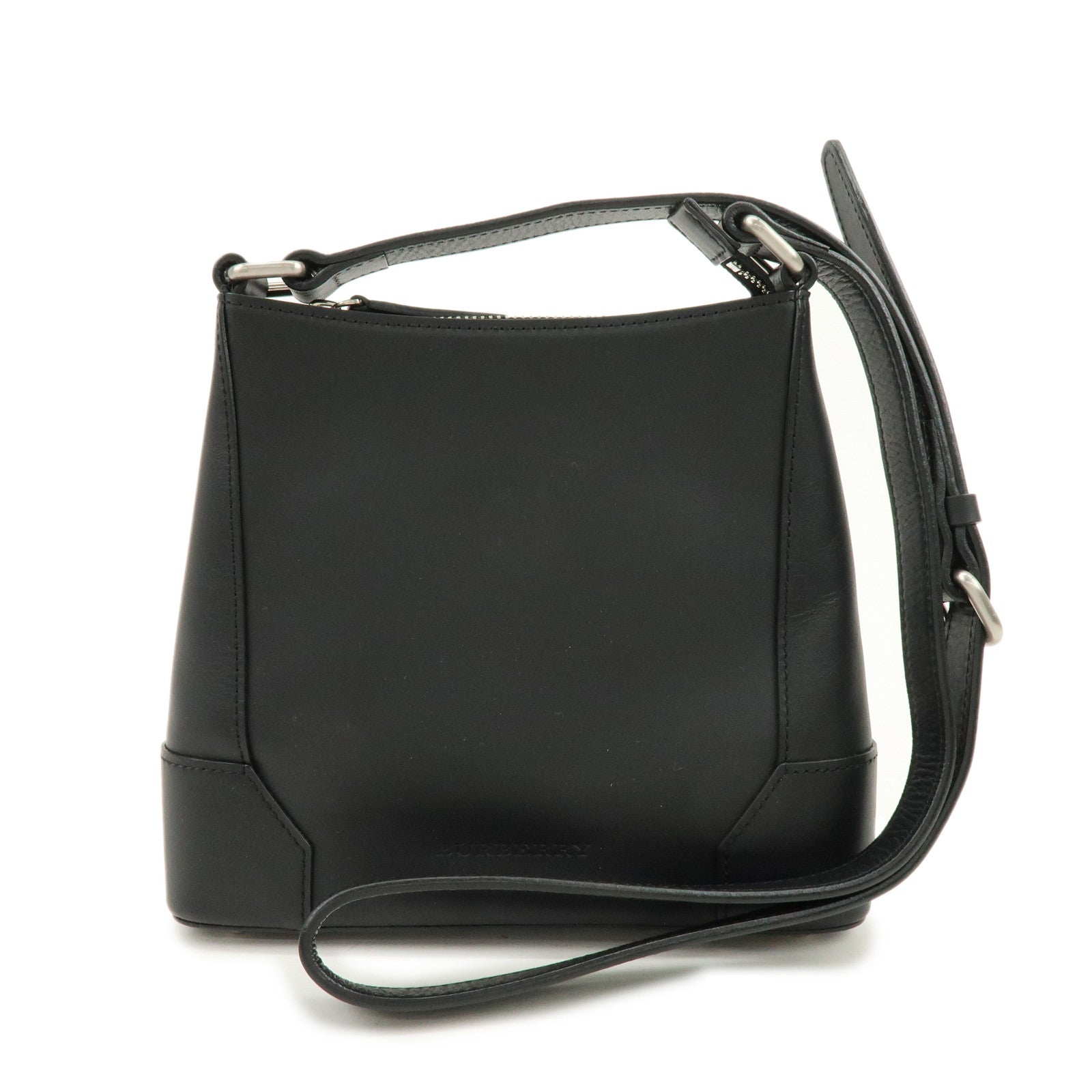 BURBERRY Logo Leather Shoulder Bag Crossbody Bag Black