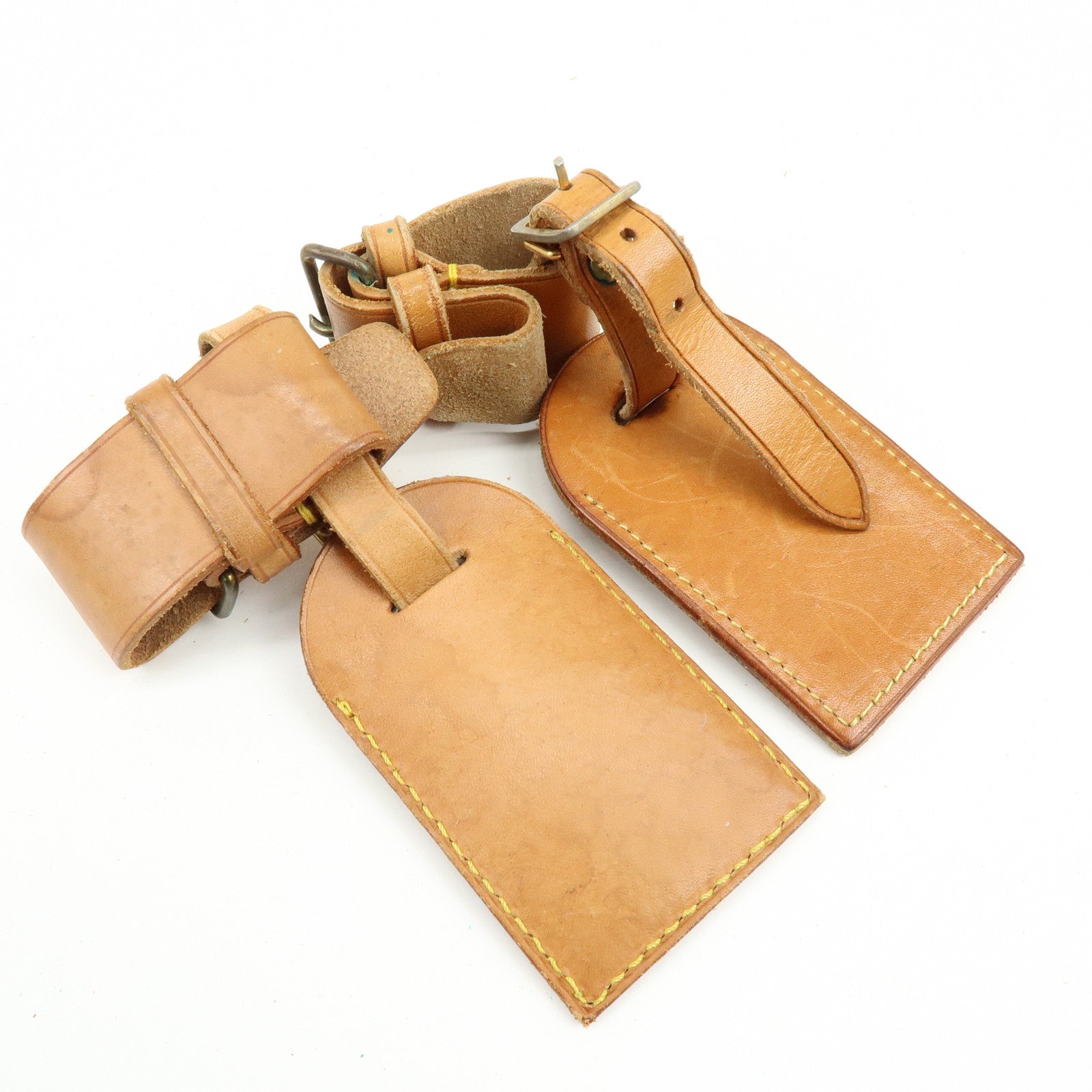 Louis Vuitton Set of 10 Leather Name Tag & Poignet Natural